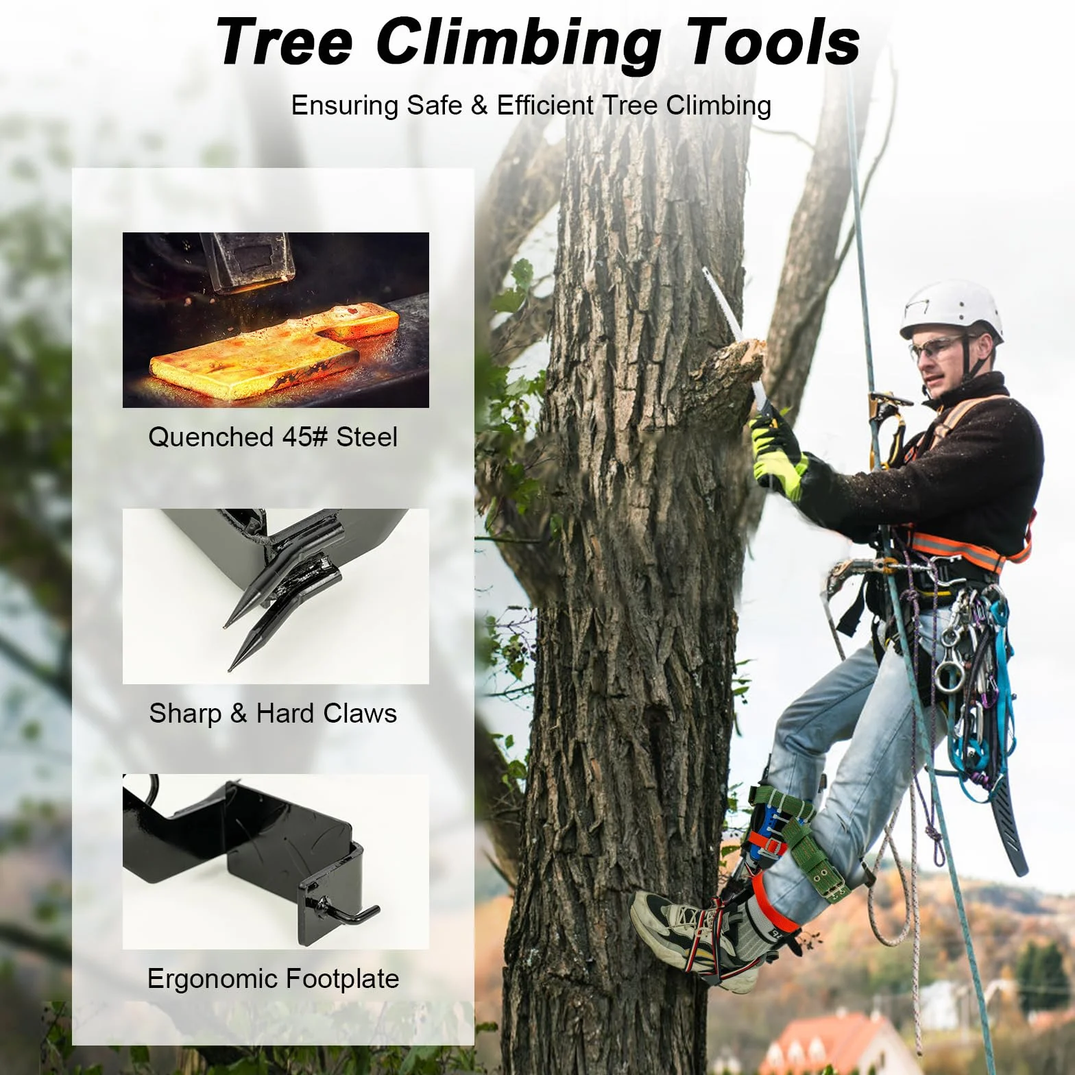 Crampons pour escalade d'arbres, équipement d'alpinisme, aide au sauvetage