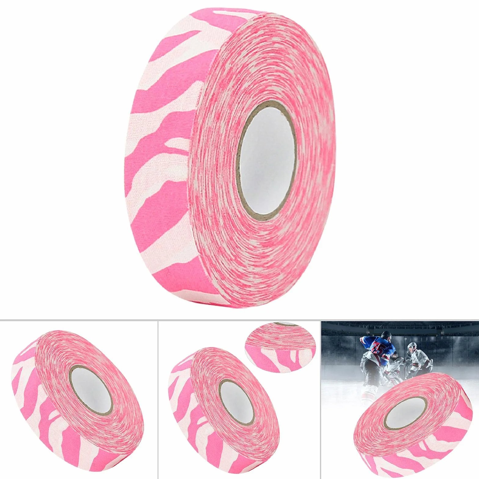 Ruban de Hockey 2,5cm x 25m Rouleau de Protection en Tissu pour Bâton, Accessoire Sport Protecteur Lame et Poignée