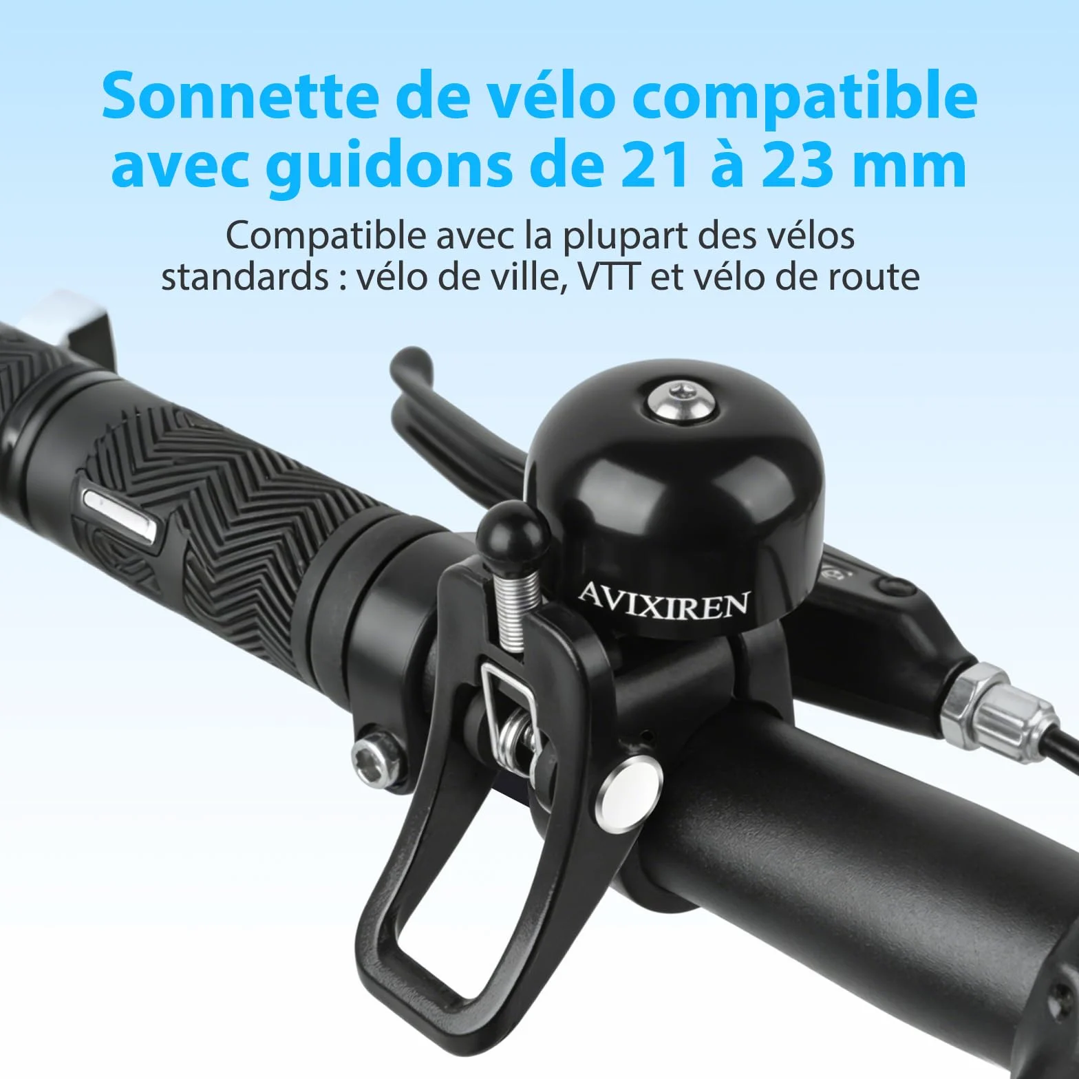 Lot de 2 Sonnettes Vélo Ultra Puissantes 100dB, Aluminium, Guidon 21-23 mm pour VTT, Course, VAE