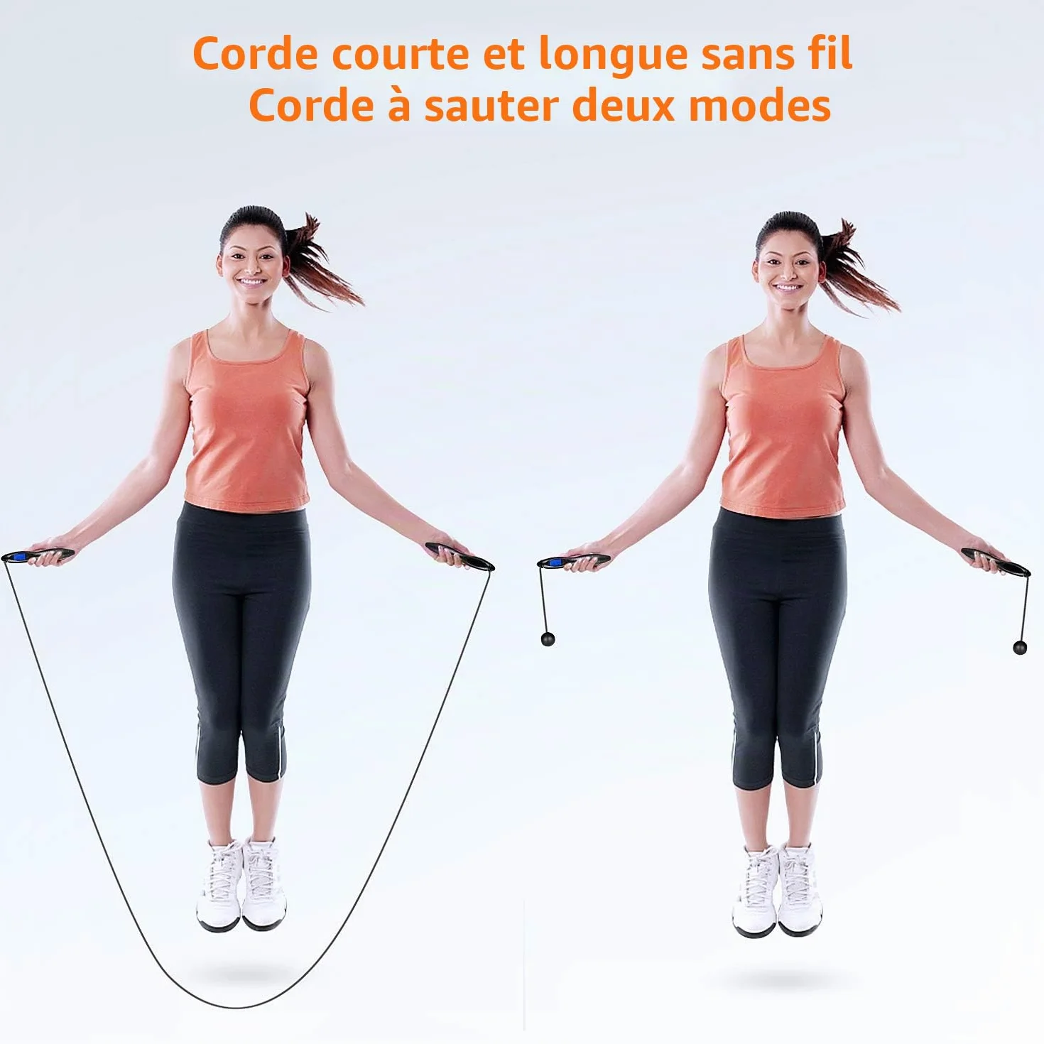 Corde à Sauter Sport sans fil avec Compteur Calories, Minuterie et LCD, Poignées Antidérapantes Réglable pour Adulte Enfant