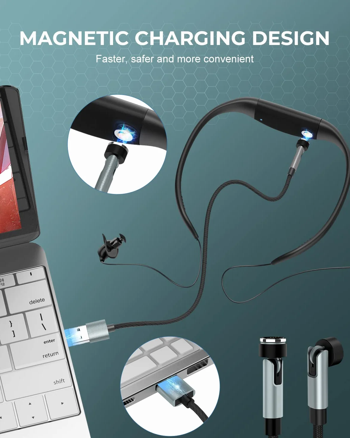 Tayogo Lecteur MP3 de Natation étanche IPX8 8GB, Casque avec revêtement Silicone, Autonomie 20 Heures