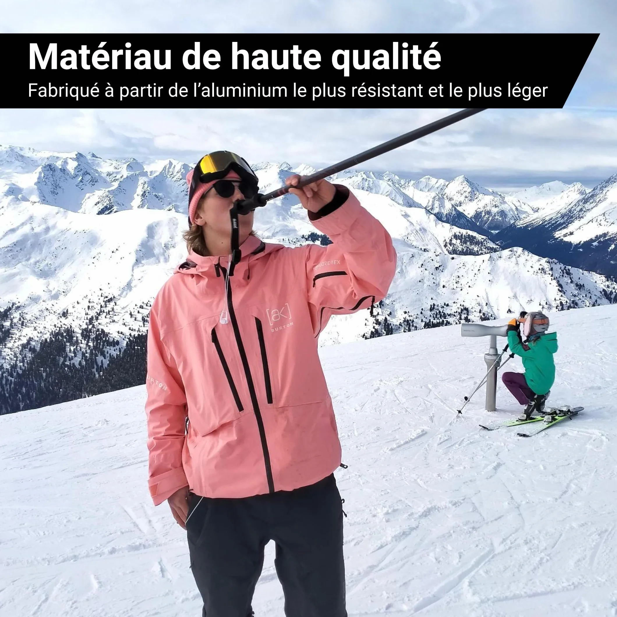 Bâtons de Ski Aluminium 7075 avec Porte-Boisson 2x200 ML - Entonnoir Inclus