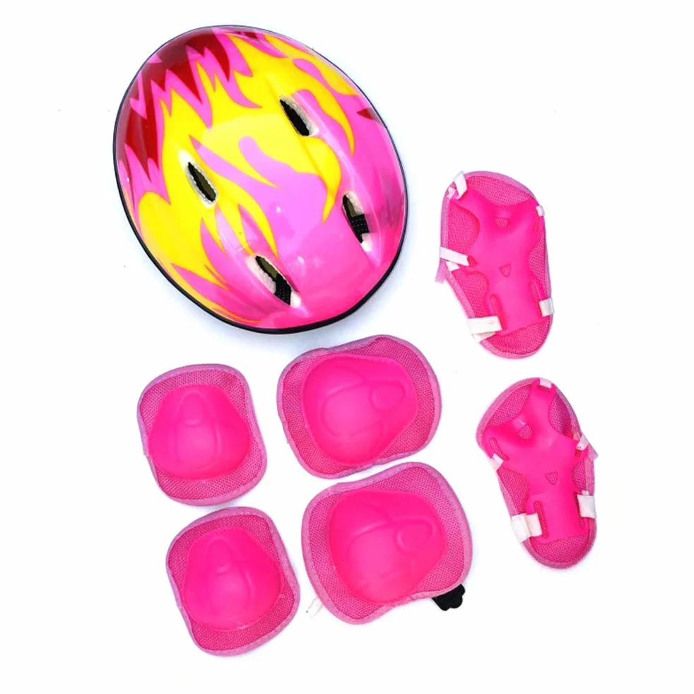 Ensemble de Protection Enfant Casque Genouillères Coudières Protège-poignets Réglable 7 Pièces