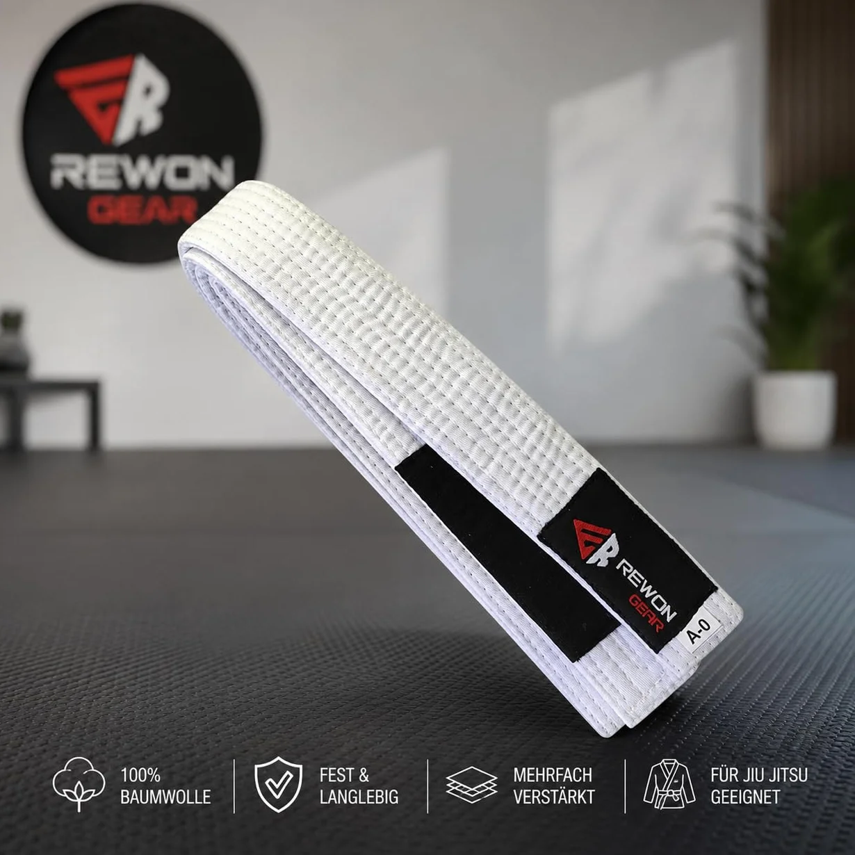REWON Ceinture de Judo BJJ 100% Coton Doux pour la Peau - Ceinture JJB Arts Martiaux Taekwondo Adultes Enfants