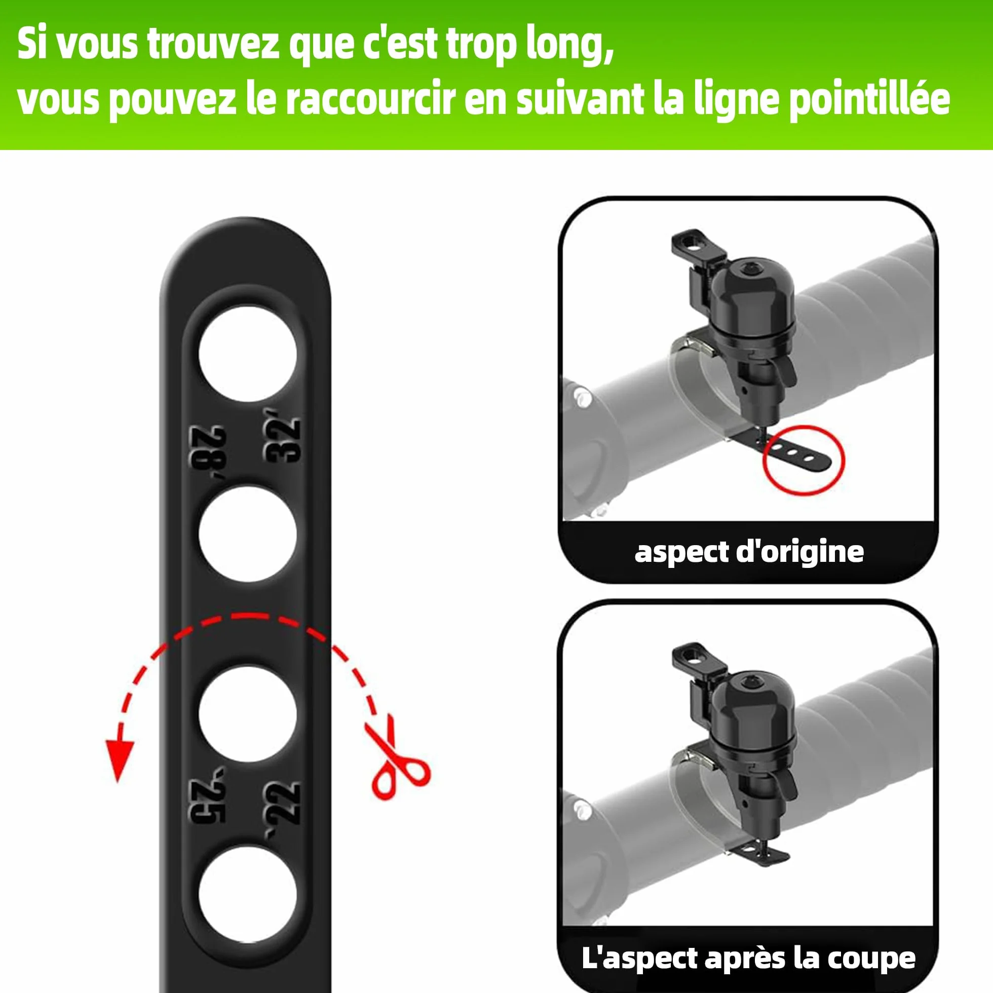 Sonnette Vélo Puissante 100 DB Rotation 360° Compatible Guidons 22-32 mm Route Gravel
