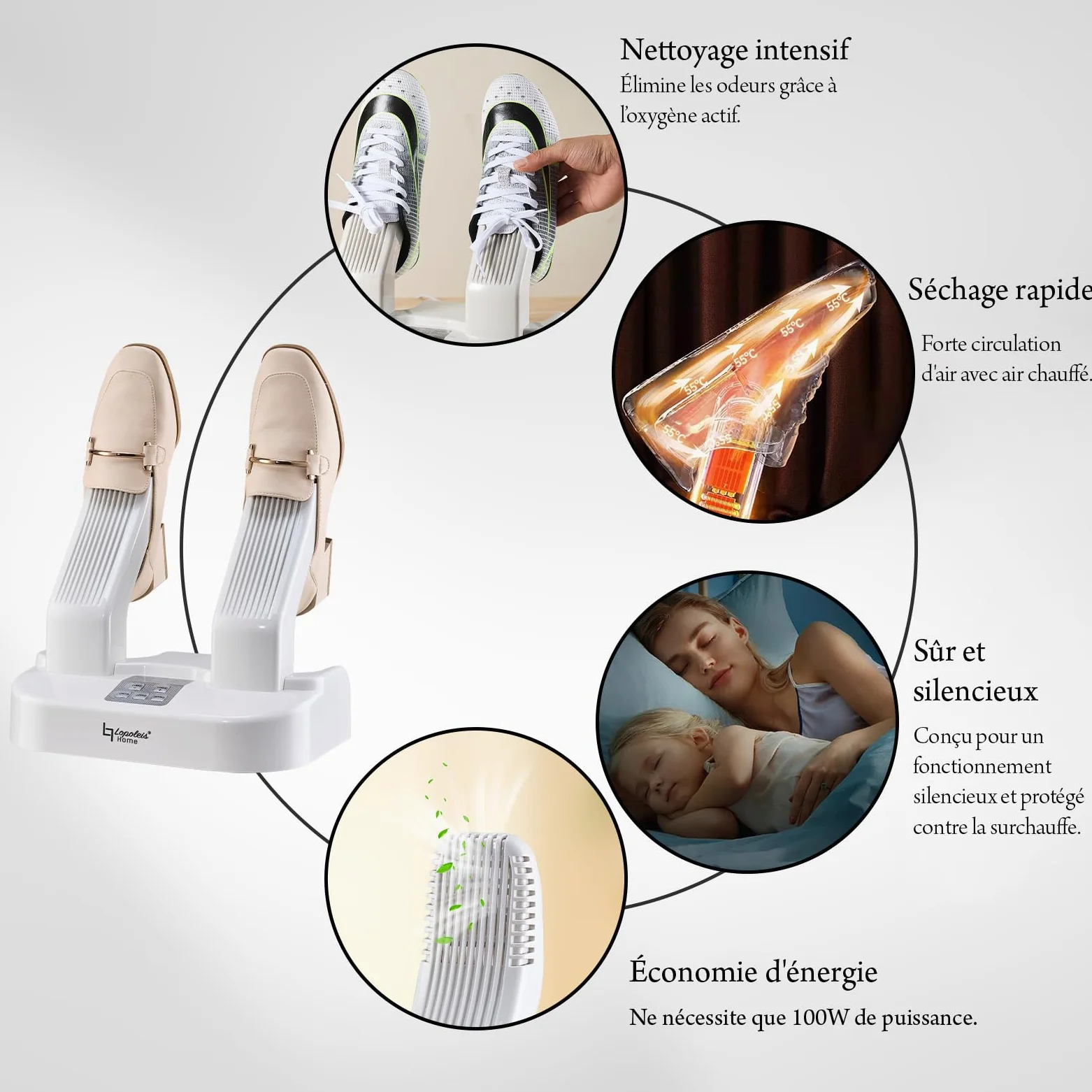 Sèche-chaussures électrique, rafraîchisseur de chaussures avec ozone, chauffe-chaussures, sèche-chaussures antibactérien, sèche-chaussettes, sèche-bottes, sèche-chaussures, chaussures de