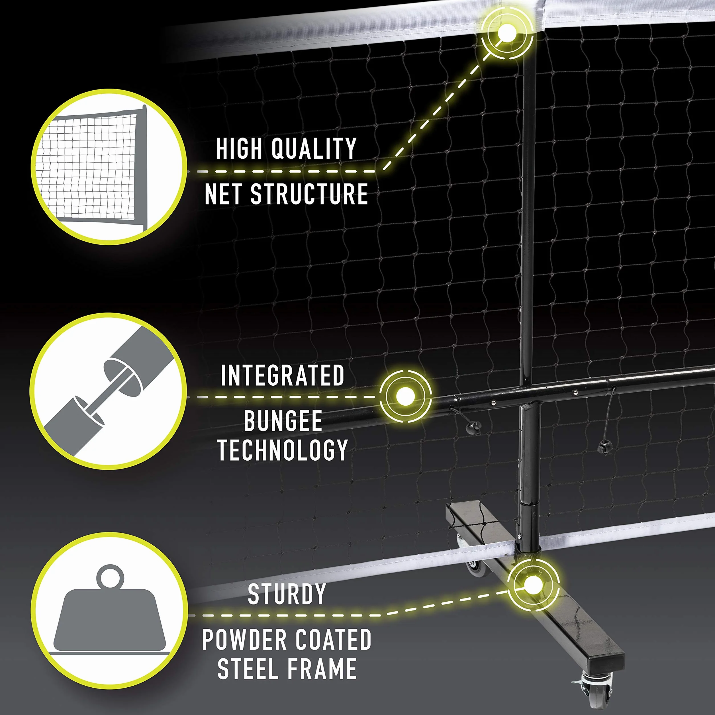 Franklin Sports Filet de Pickleball Portable d'extérieur – Taille Réglementaire Officielle 6,7 m avec Sac de Transport