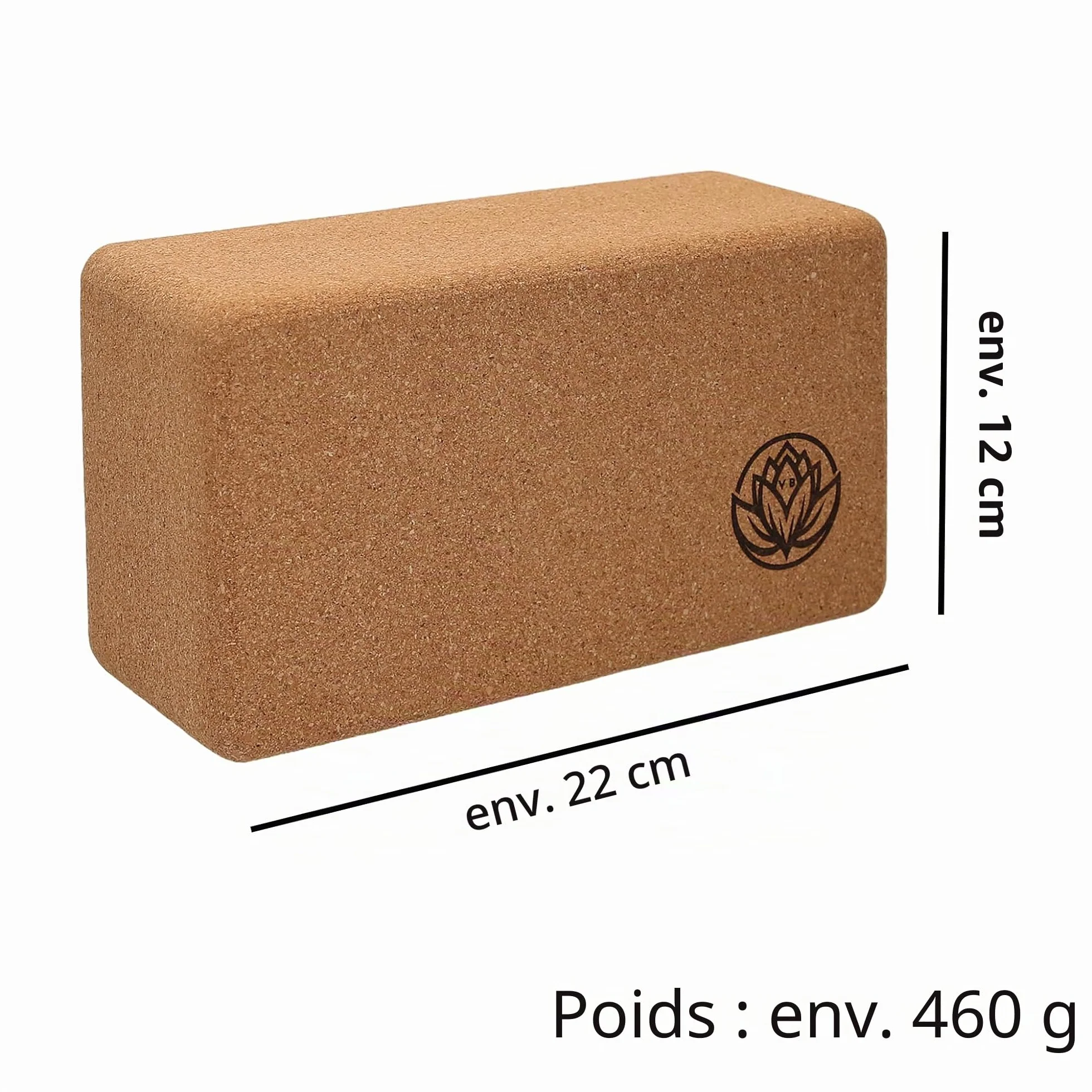 Lot de 2 briques yoga VonBueren | Blocs liège 22x12x7,5 cm Accessoires yoga