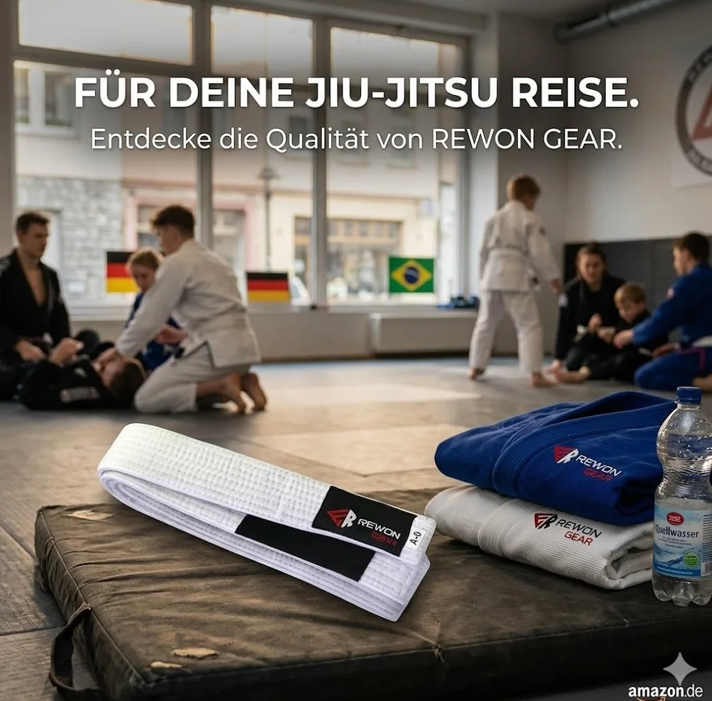 REWON Ceinture de Judo BJJ 100% Coton Doux pour la Peau - Ceinture JJB Arts Martiaux Taekwondo Adultes Enfants