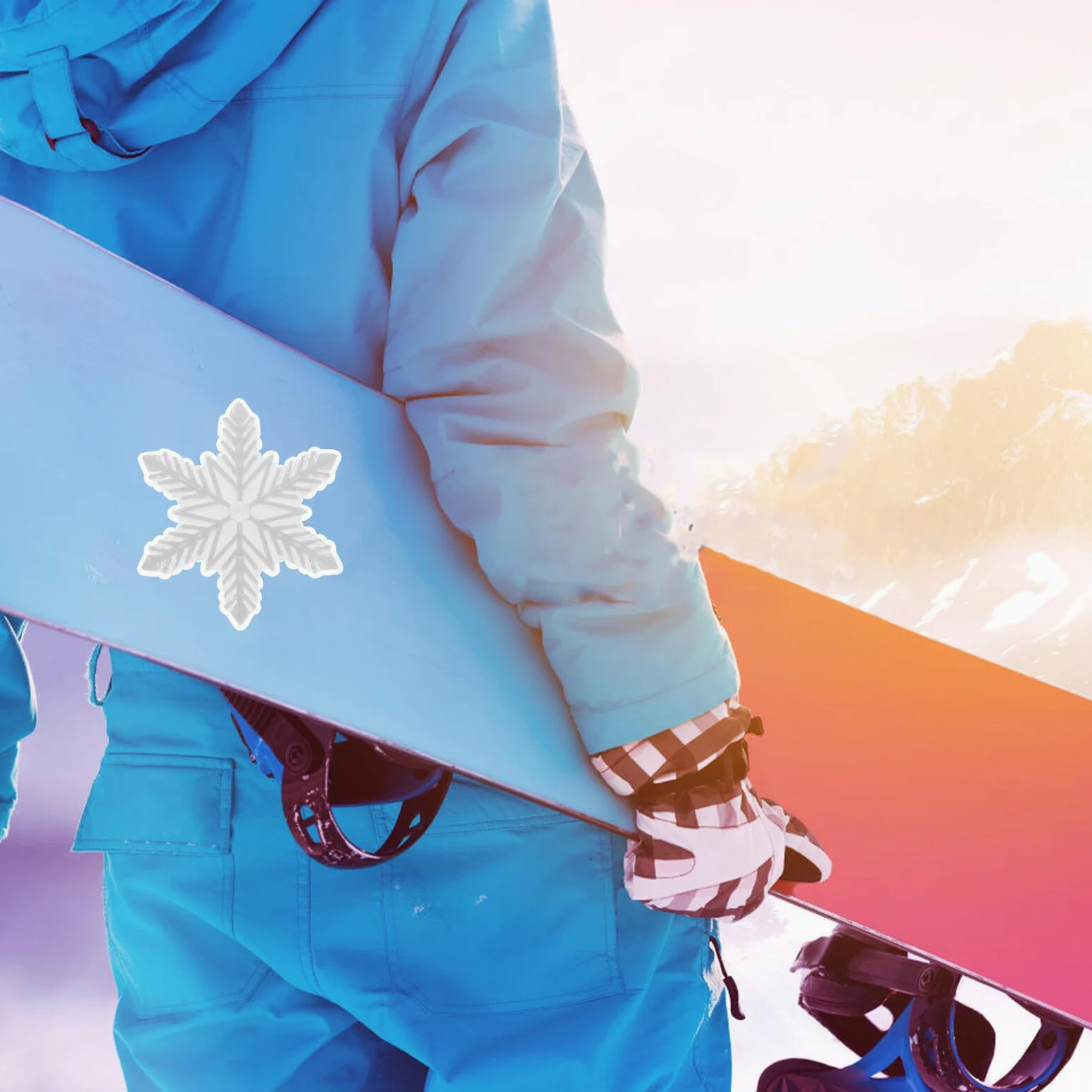 MAGICLULU Coussin Antidérapant 3d Flocon Blanc pour Snowboard, Autocollant Rigide Résistant, Accessoire de Sport D'hiver pour Meilleure Adhérence et Contrôle sur Planche de Ski de Plein Air