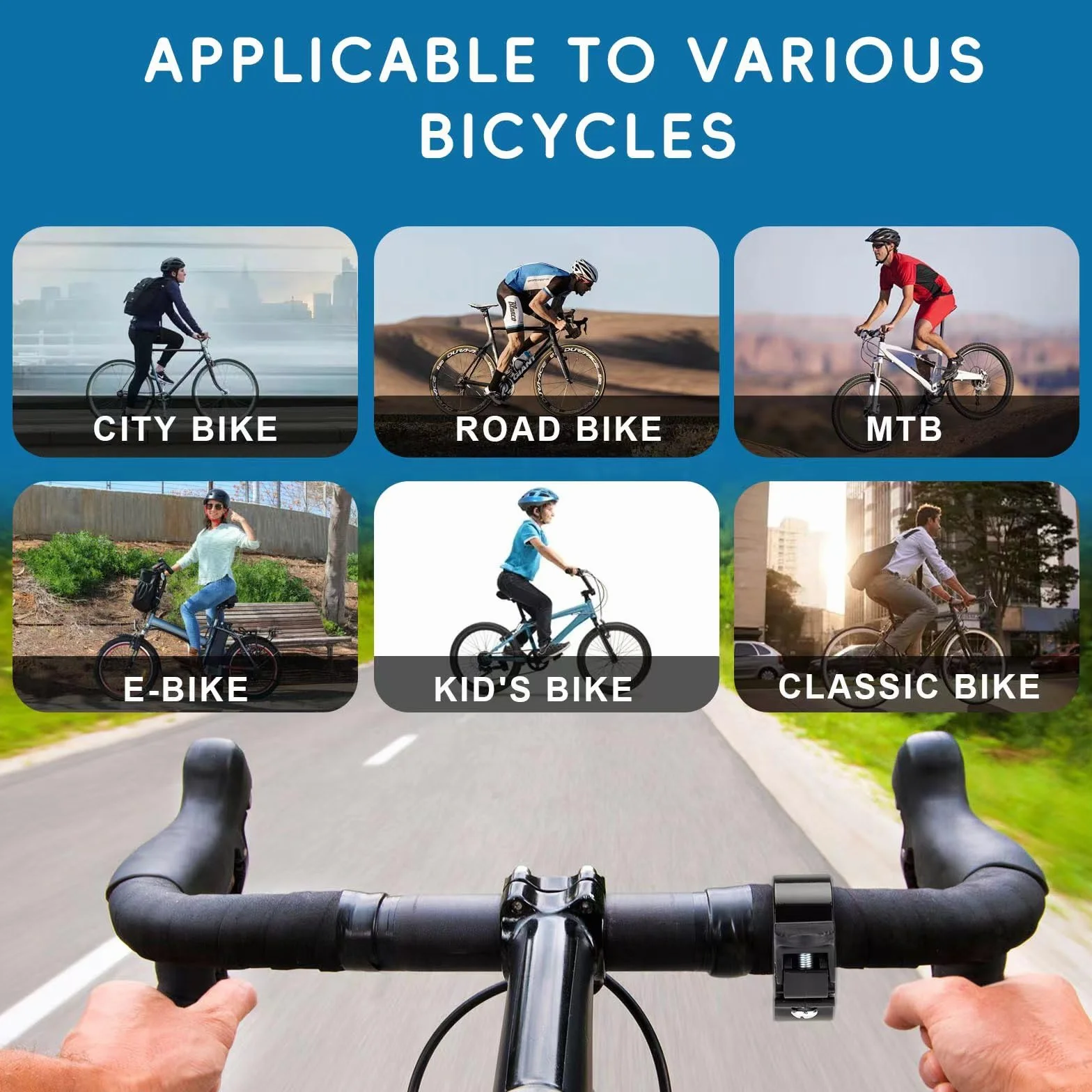 Lot de 2 sonnettes de vélo puissantes - Petite sonnette de vélo VTT - Sonnette de vélo de course - Pour enfants et adultes - VTT électrique - Vélo d'enfant