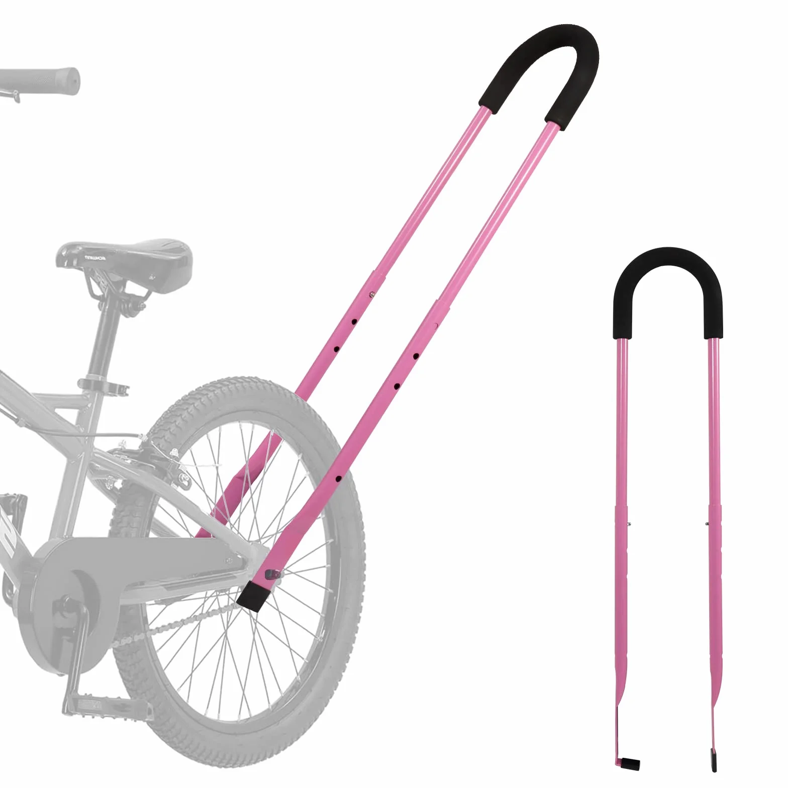 MOSHAY Barre de poussée pour vélo enfants Rose-1