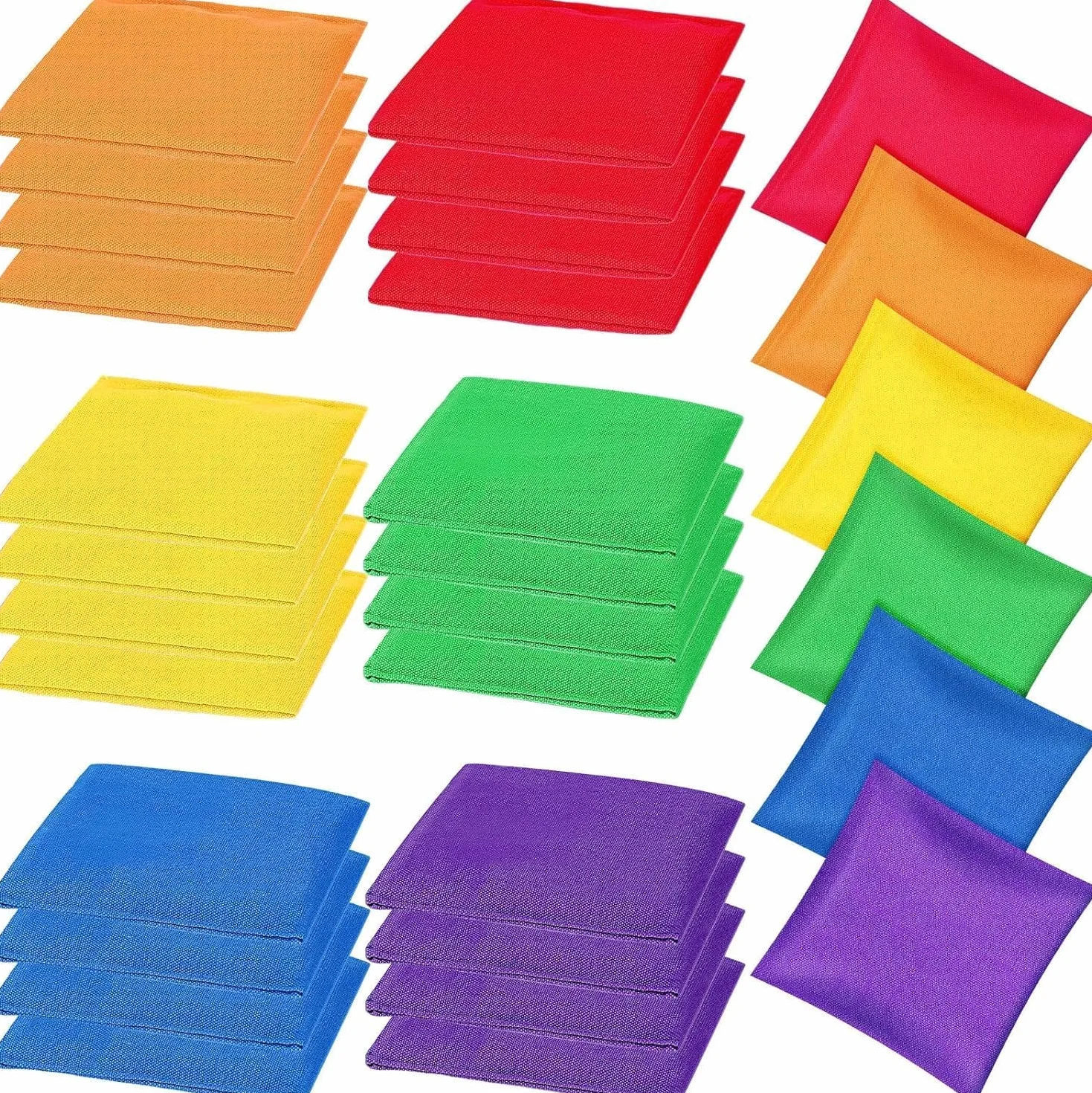 Lot de 24 poufs Cornhole à lancer 15 x 15 cm en nylon avec sac de rangement