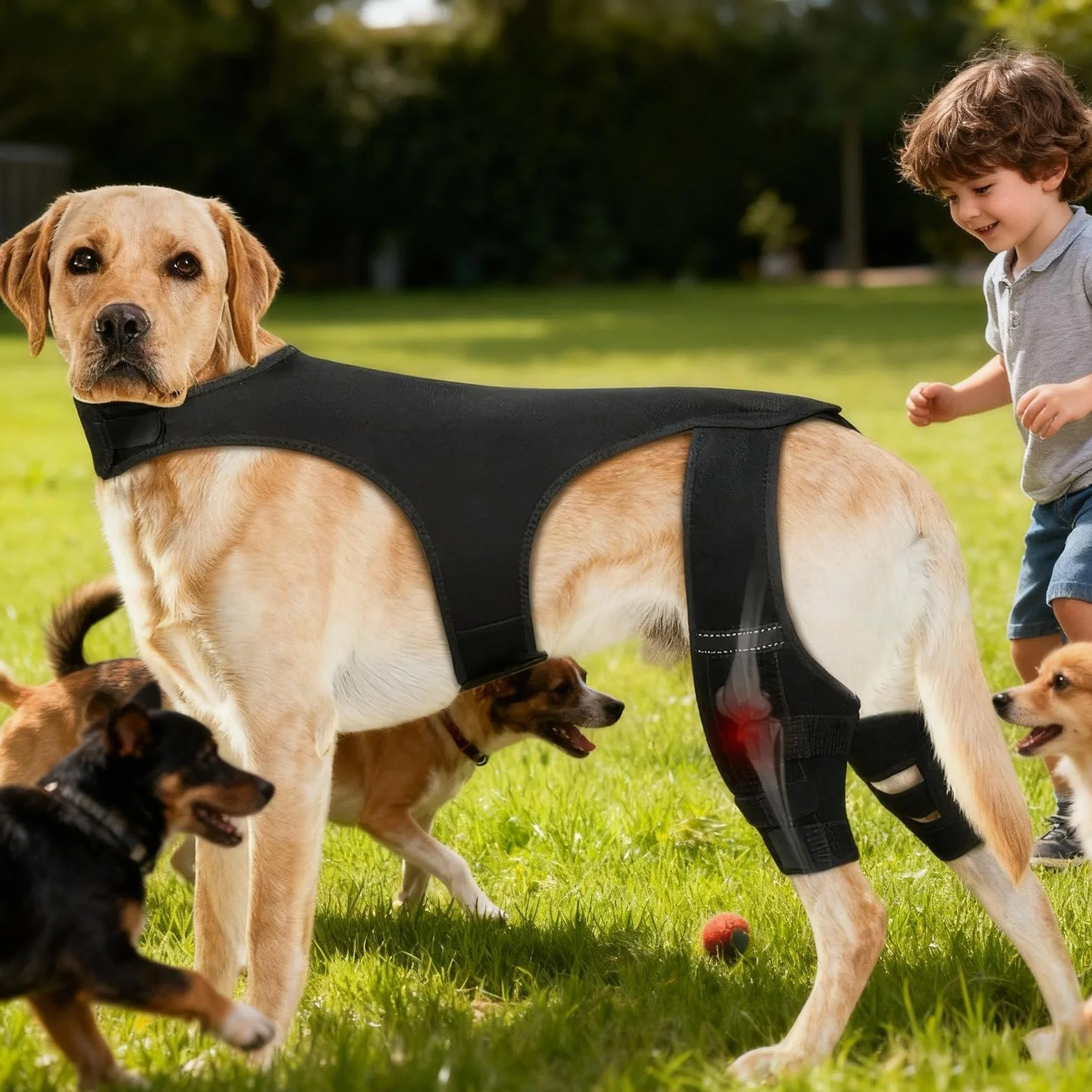 Attelle De Patte Arrière Pour Chien Ajustable Avec Stabilisateurs En Métal