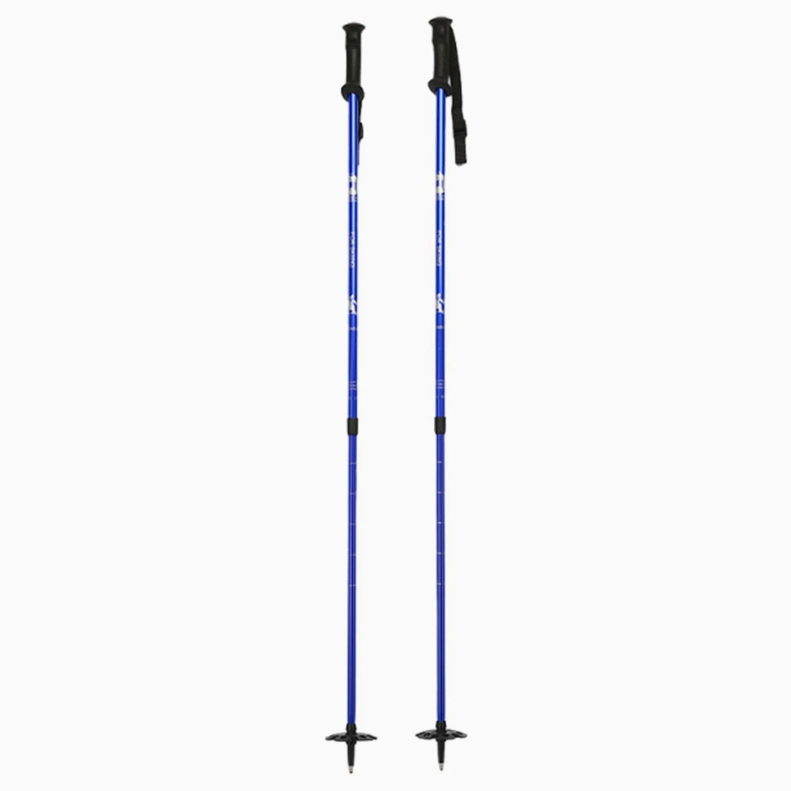 2 Pièces Bâtons de Randonnée Extensibles Bâtons de Marche pour Randonnée Bâtons de Ski Multifonctions en Alliage D'Aluminium Poignées Ergonomiques, Bleu