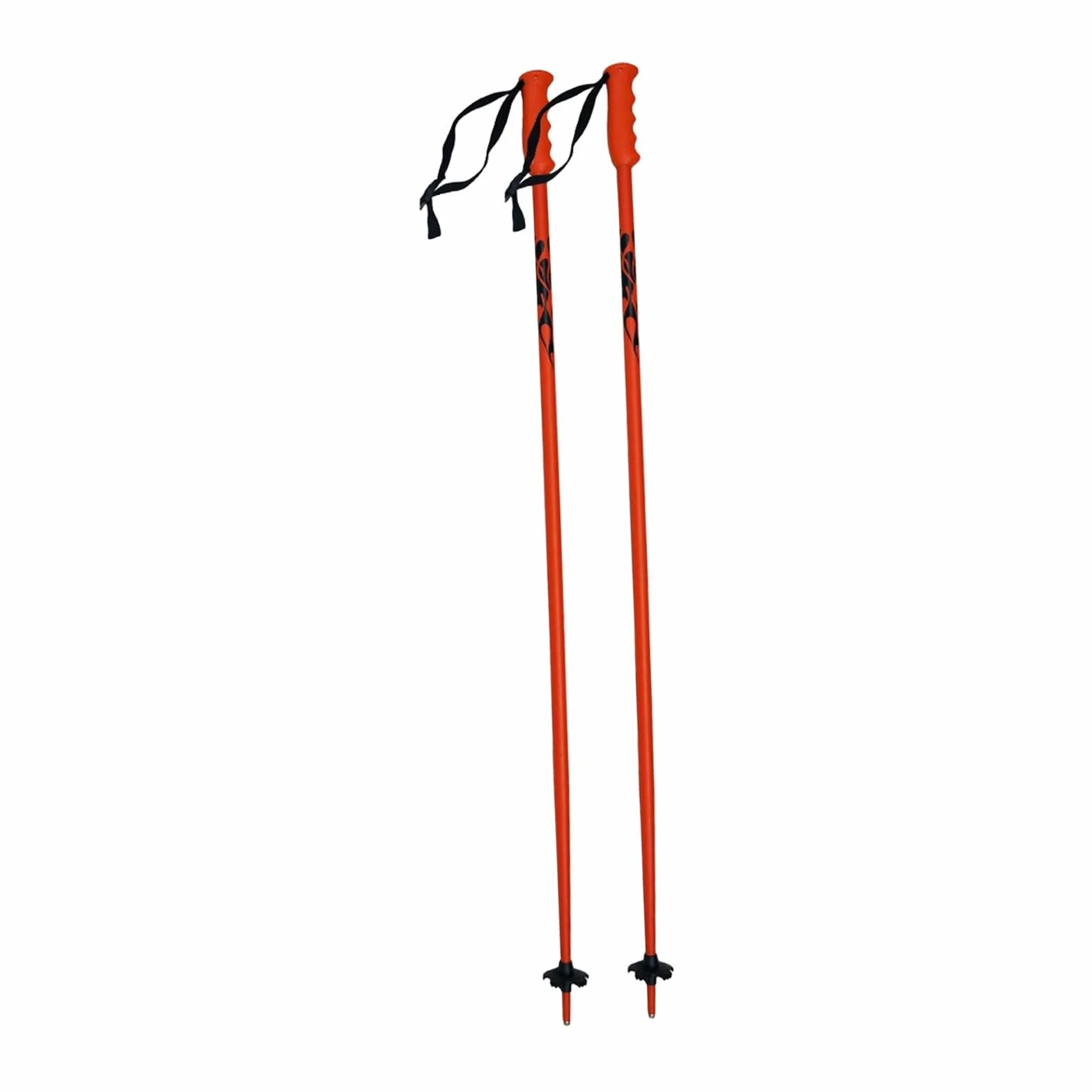 Bâtons de Ski Aluminium Monobloc Lot de 2, Équipement Ski Extérieur Polyvalent, Orange Fluorescent