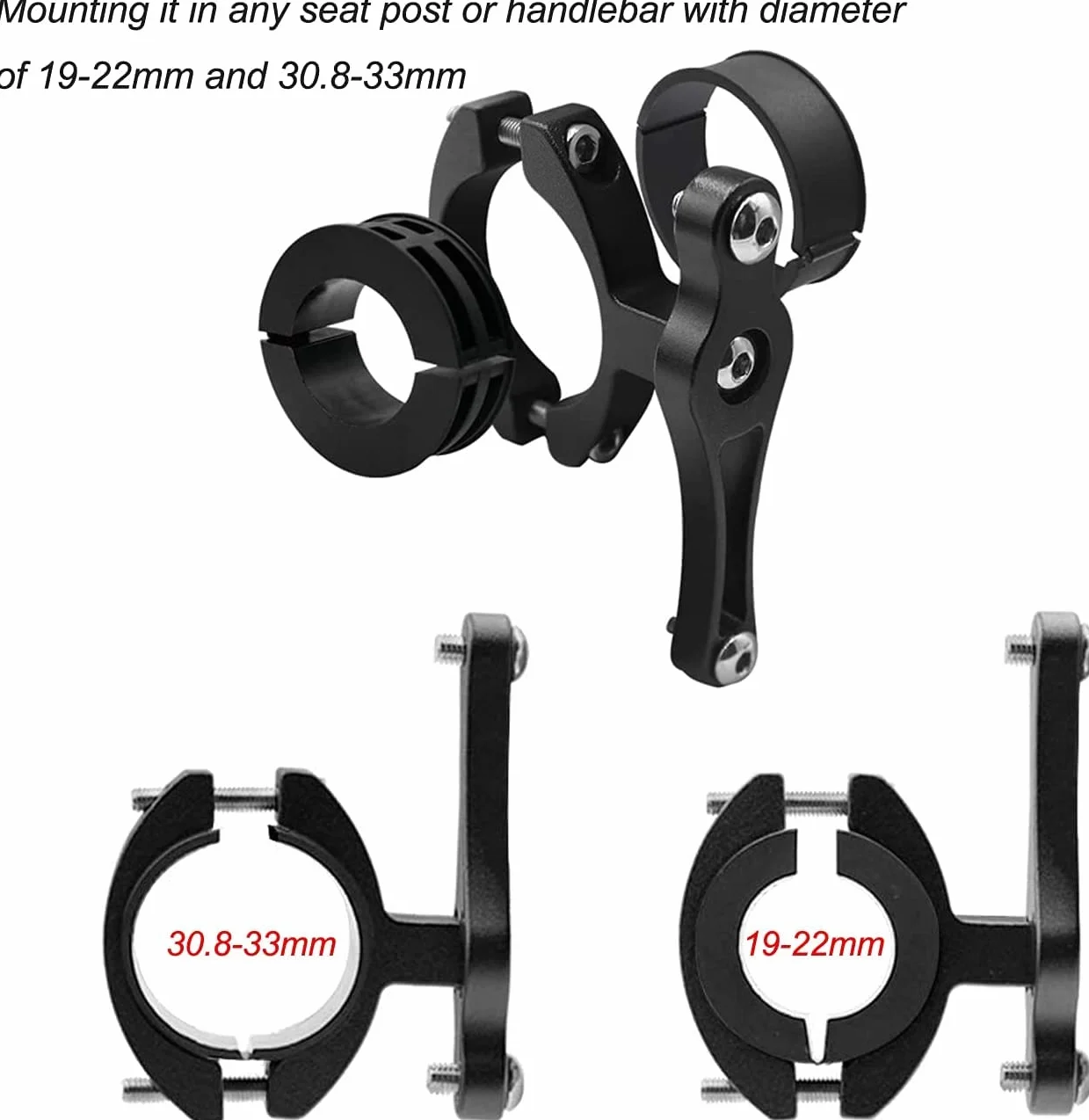PLATTBK Adaptateur Porte Bidon Velo, Support Porte Gourde VTT Alliage Aluminium, Porte Bouteille Pince Guidon