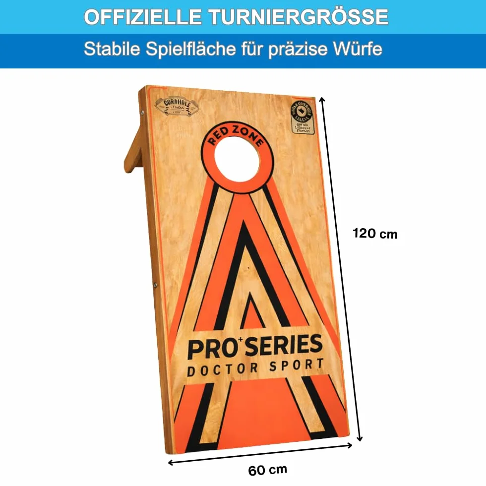 Dr Sport Cornhole Pro+ Kit 120×60 cm Bois 8 sacs à billes sac de transport