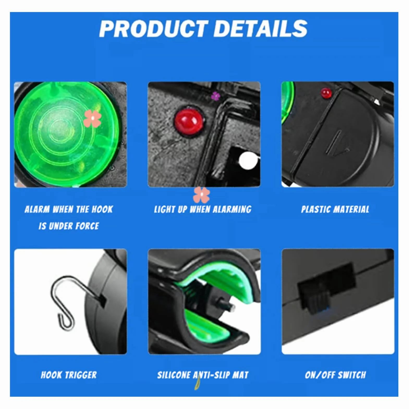 Avertisseurs De Touche Pour Canne À Pêche - 2 Pièces Alarme De Morsure Sensible Avec Éclairage LED - Accessoires De Pêche Pour Hommes Femmes Adultes En Eau Salée Cadeaux Amis