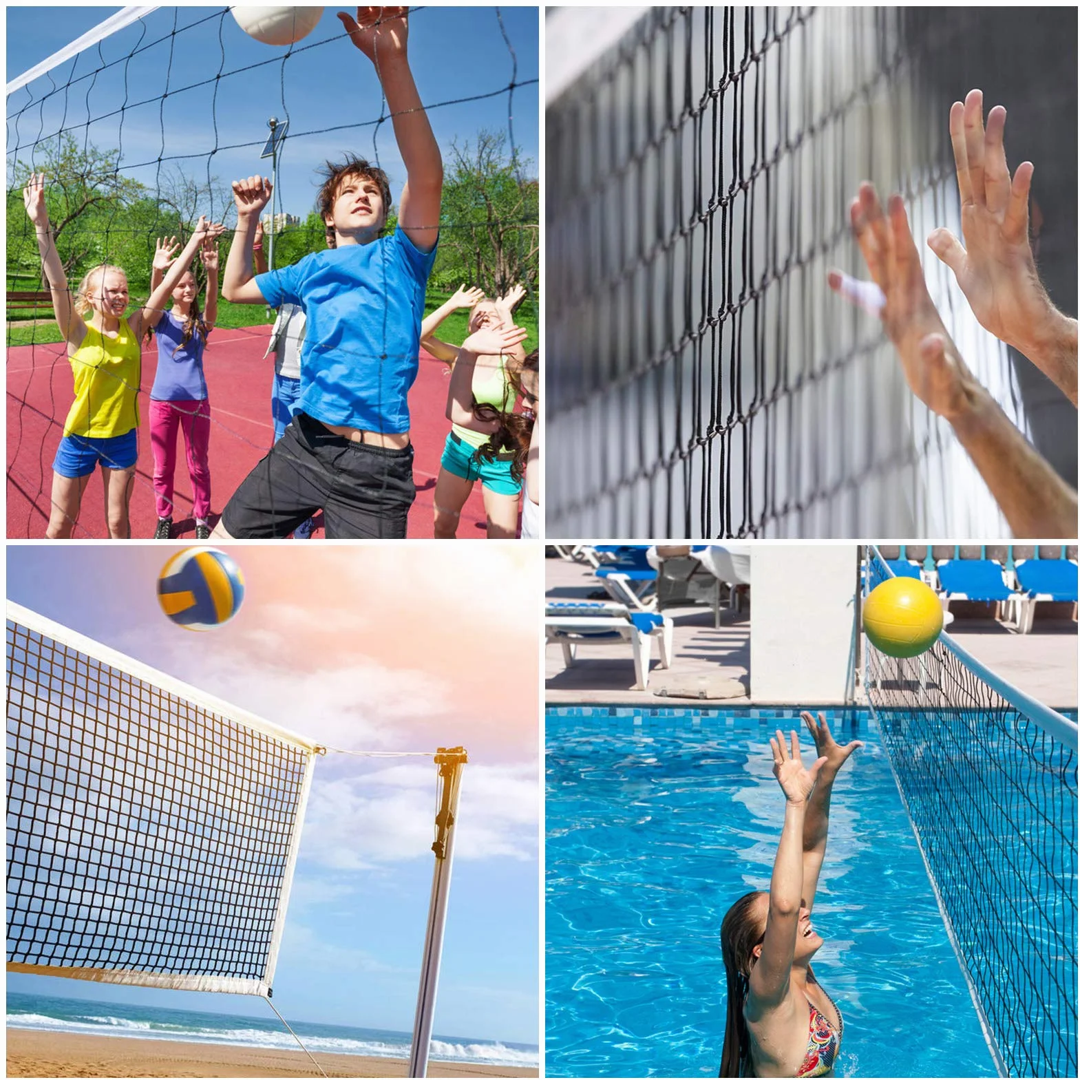 Professionel Filet de Volley-Ball 9,5m x 1m avec Câble Métallique d'Avion Extérieur Jardin