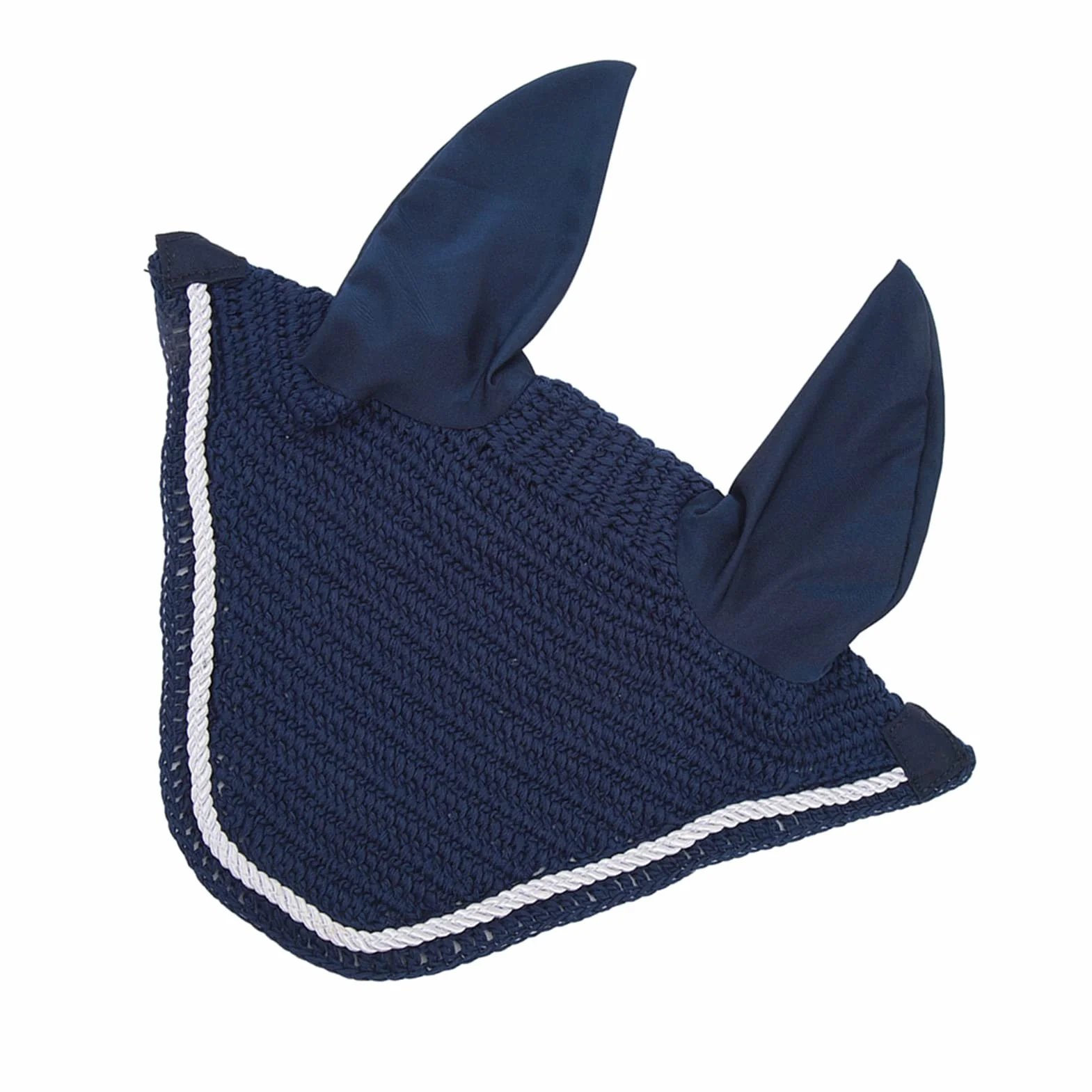 Alomejor Bonnet d'oreille de Cheval élastique, Filet d'oreille de Cheval, Crochet à la Main, Cache-Oreilles de Cheval pour Protéger Les Oreilles, Bleu Marine