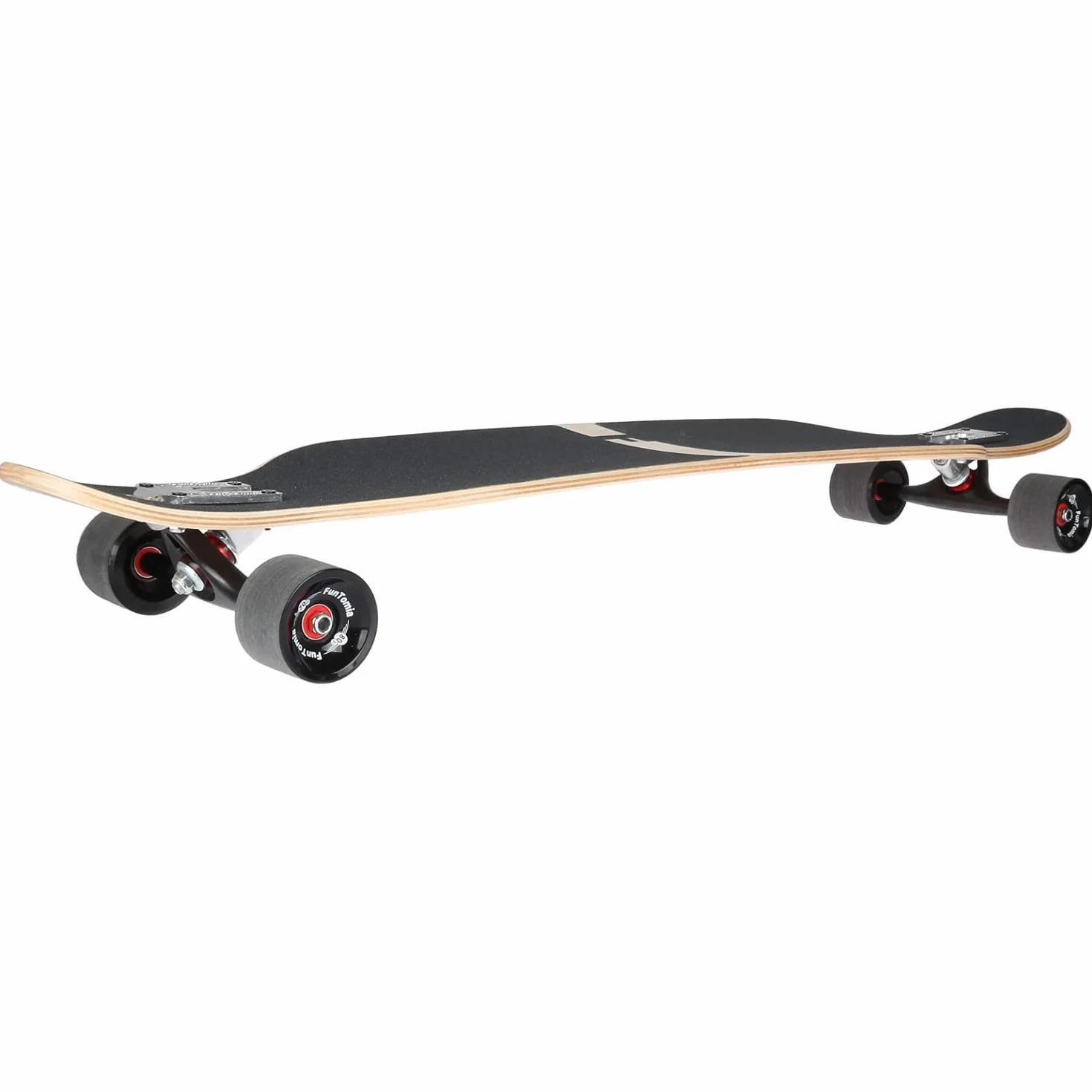 FunTomia Longboard 2 niveaux flexibles Skateboard Drop Through Cruiser Roulement à billes Mach1 Speed Outil en T