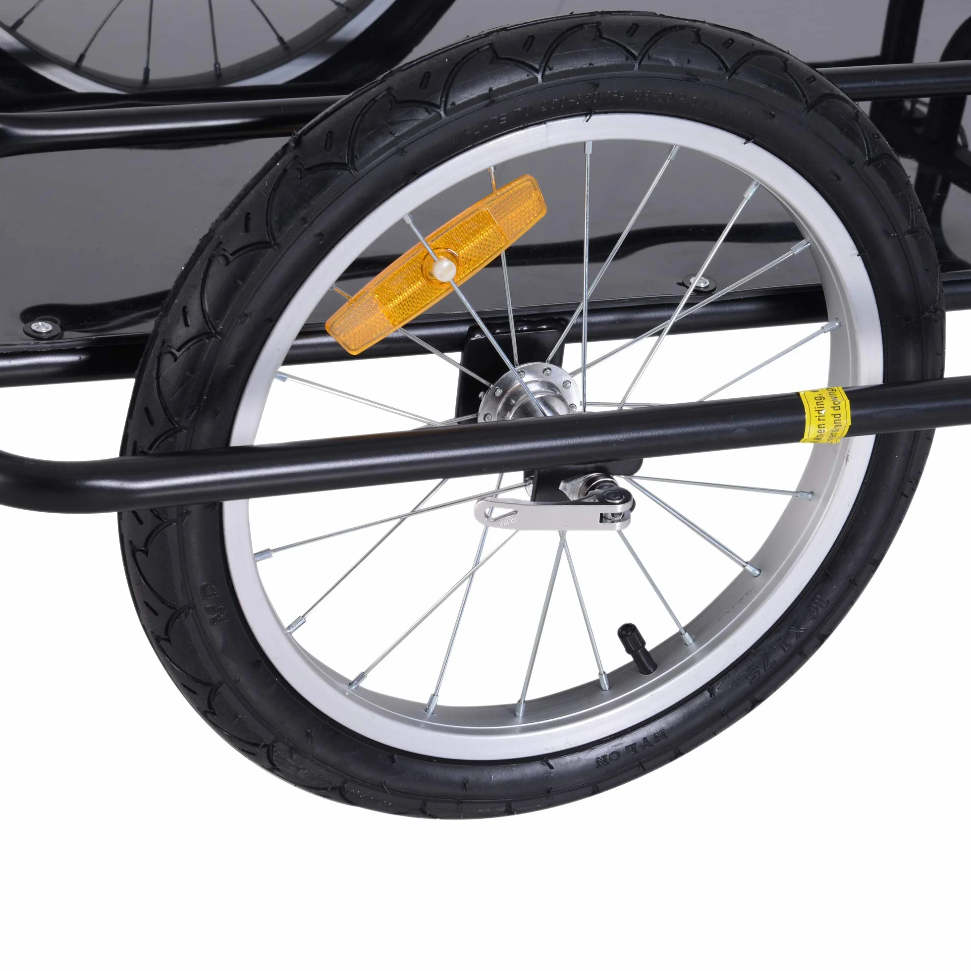Remorque vélo pliable barre d'attelage universelle acier noir