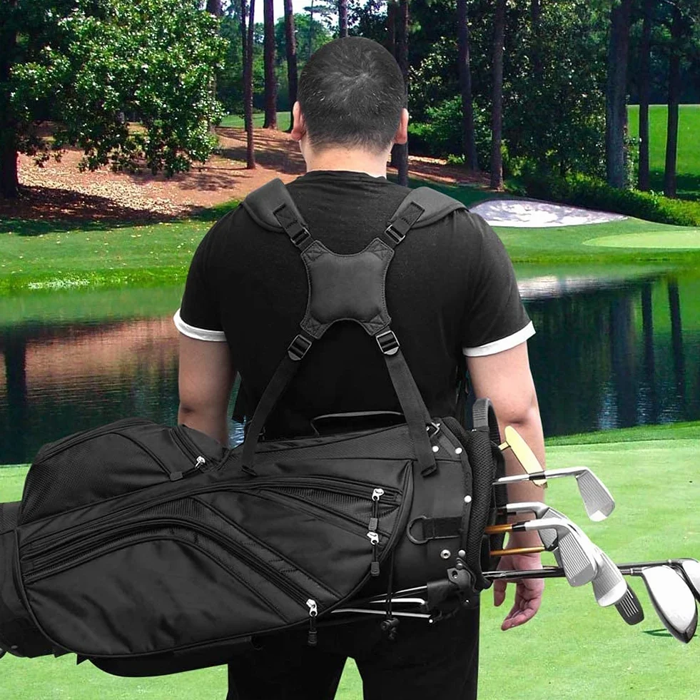 QOTSTEOS Bandoulière rembourrée réglable pour sac de golf, sac à dos, accessoires de sac de golf (noir)