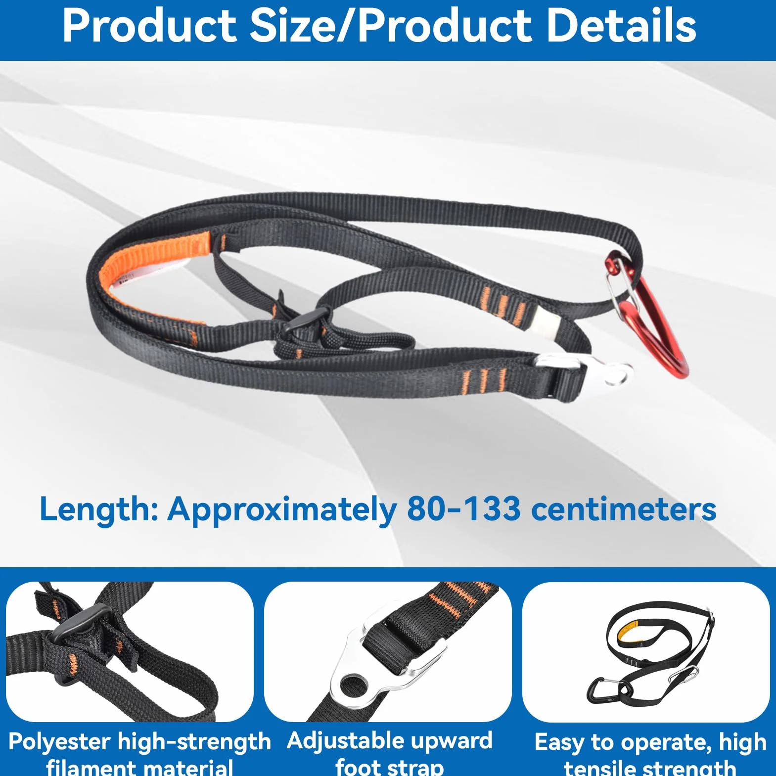 HERCHR Pédale d'ascension 80-133 cm pour l'alpinisme escalade protection technique