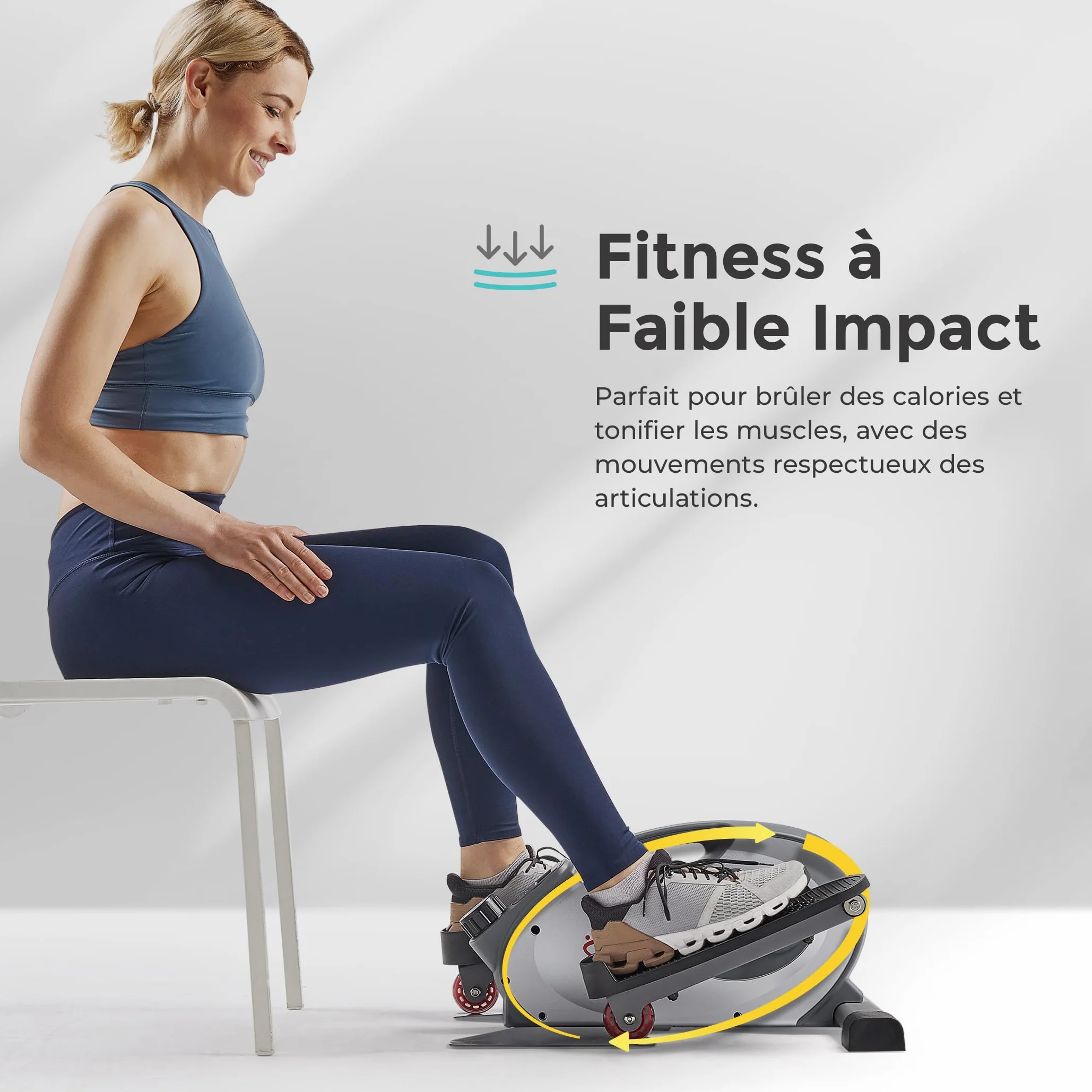 Sunny Health & Fitness Vélo Elliptique sous Bureau, Portable Assis ou Debout pour Personnes Âgées