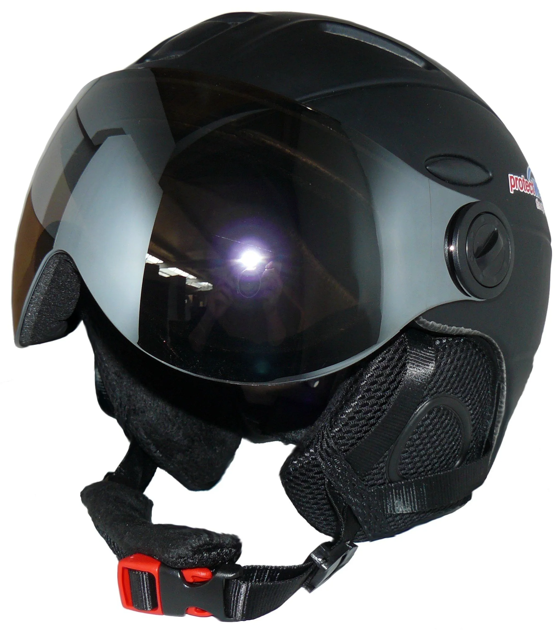 Casque de ski MS95 noir mat avec deux visières rabattables
