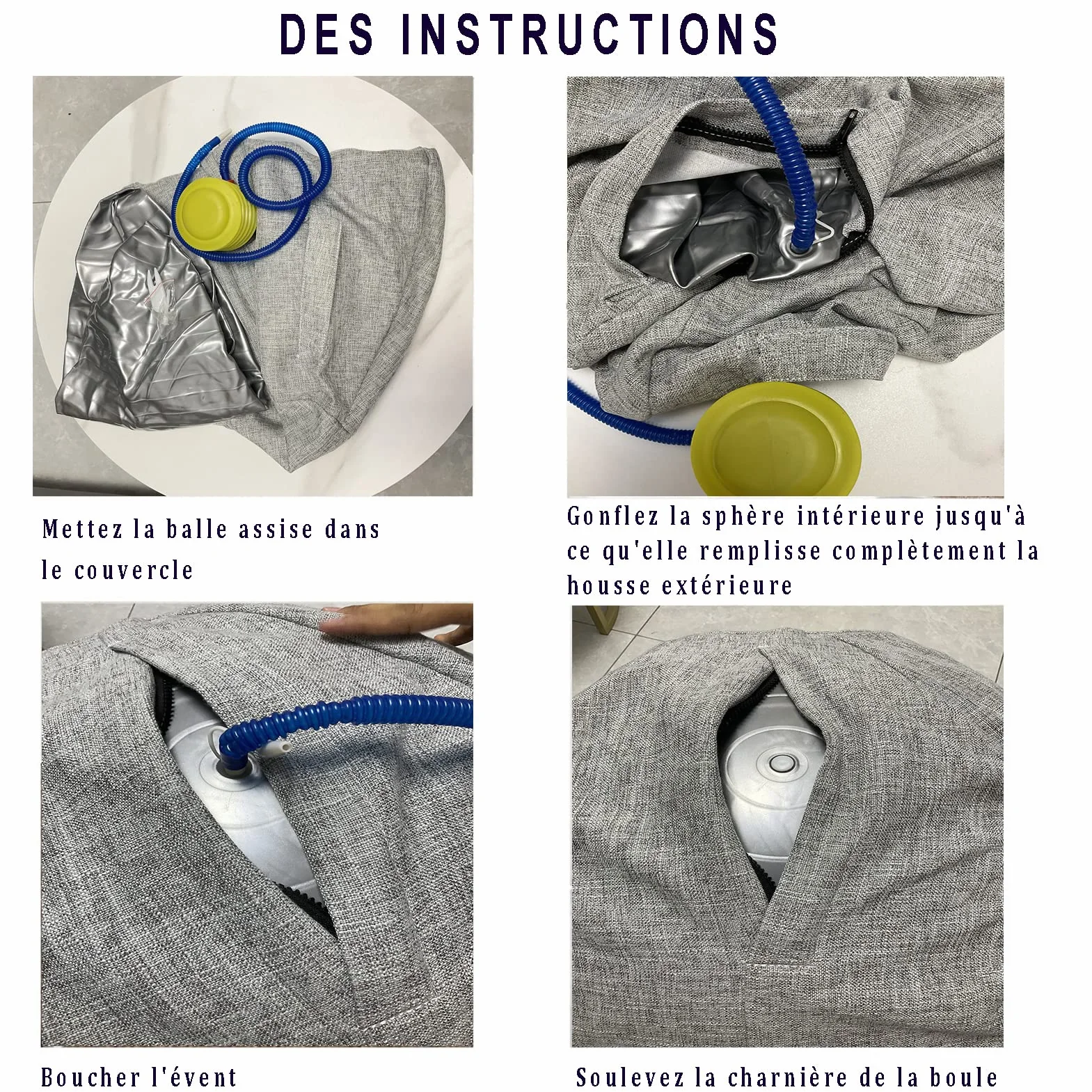 Housse Ballon Gym Swiss Ball Bureau Anti-saleté Protection Antidérapante pour Grossesse