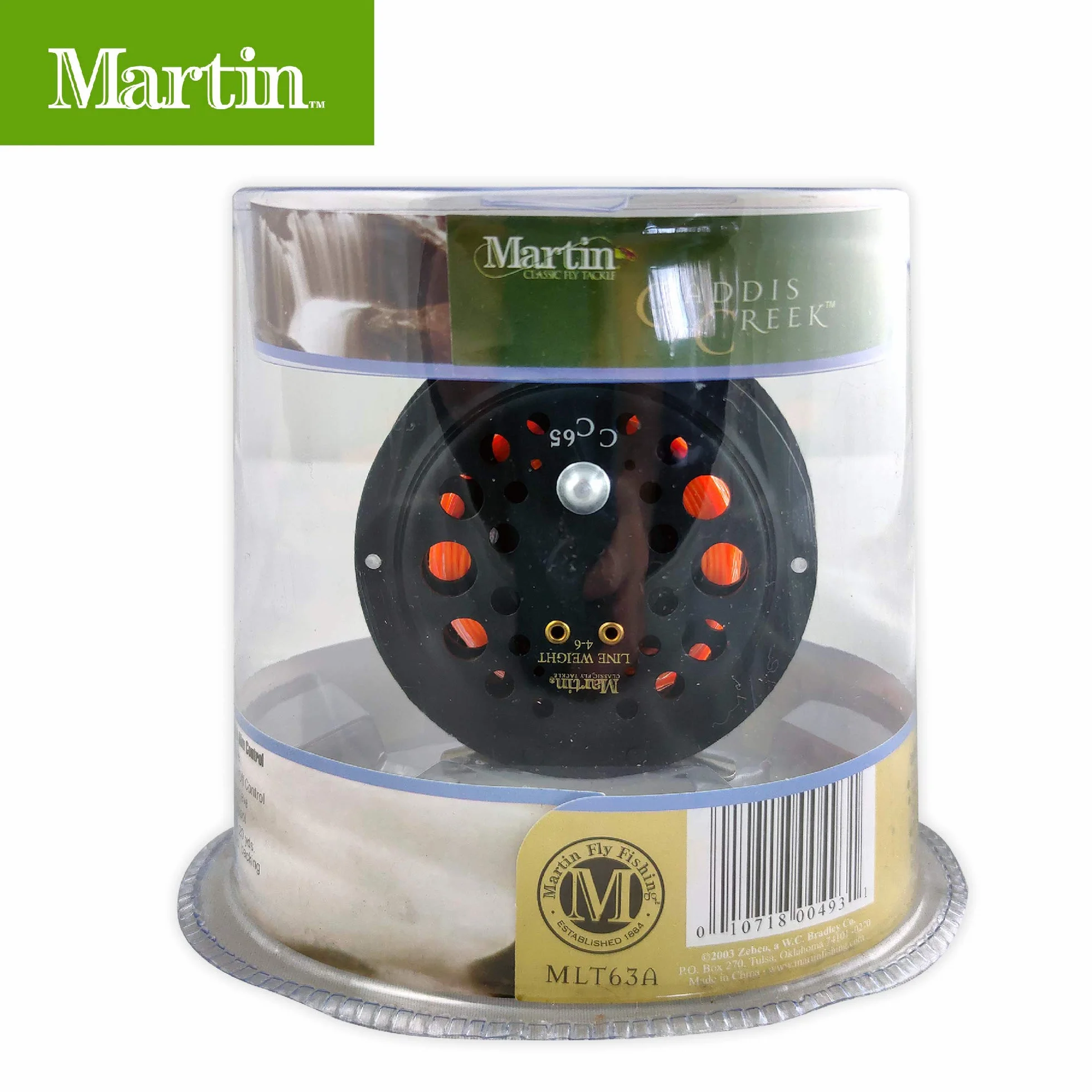 Martin Caddis Creek Fliegenfischrolle, verstärkte Aluminiumspule mit Druckknopf-Entriegelung