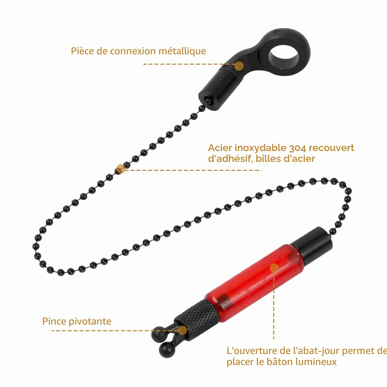 Détecteurs de Touche - 3 Indicateurs de Touche Swinger pour la Pêche à la Carpe - Indicateurs de Touche ND Bien Visibles - Accessoire de Pêche de Nuit