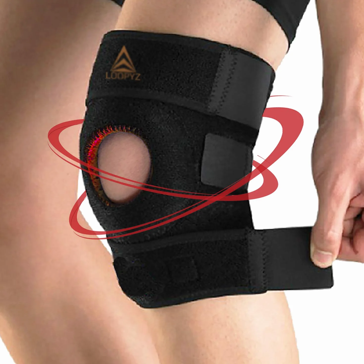 LOOPYZ Genouillère Sport Rotulienne Ligamentaire Attelle Maintien Genou Running Basket Fitness Crossfit Rééducation Arthrose Stabilisateur Articulations Compression Ajustable