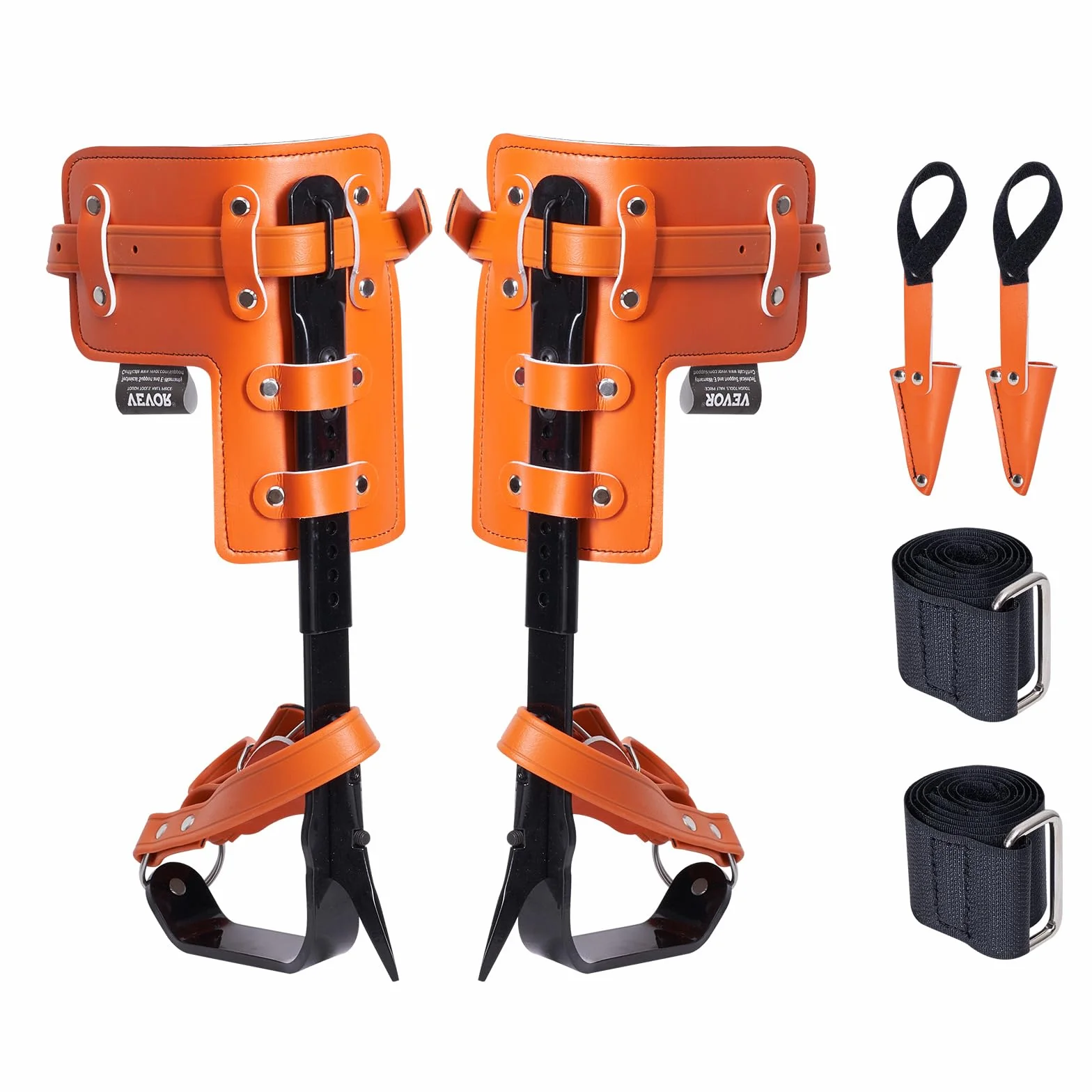 VEVOR Pointes d'escalade d'arbre, 1 paire, crampons acier allié, charge 158 kg, équipement avec sangles et protecteurs