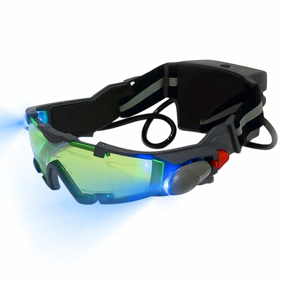 Lunettes de Vision Nocturne Wovatech pour Enfants avec Lentille Verte et Lumières Rabattables