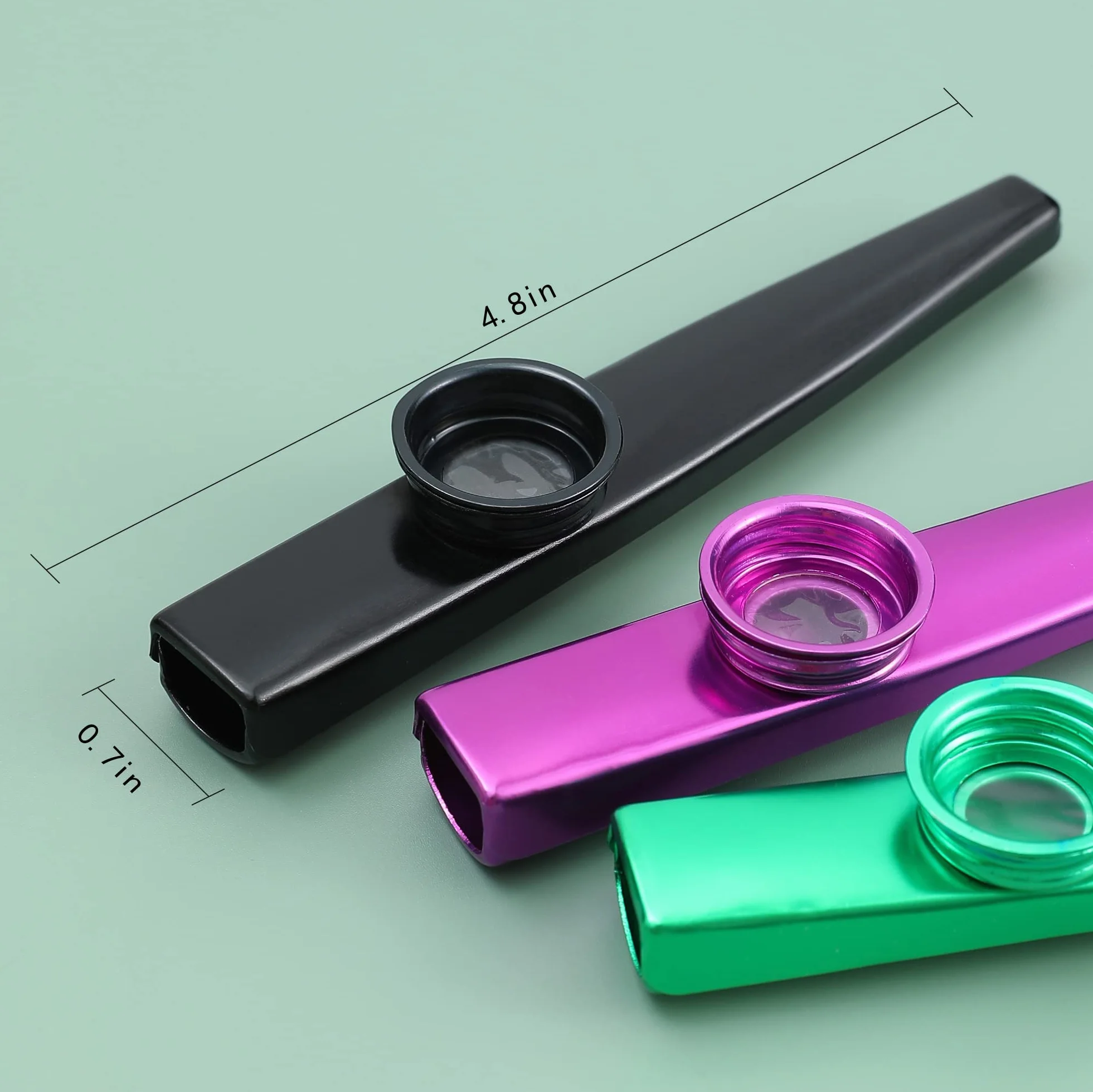 Fansjoy Lot de 6 Kazoo Metal, Instrument en Alliage d'Aluminium avec 12 Membranes de Flûte