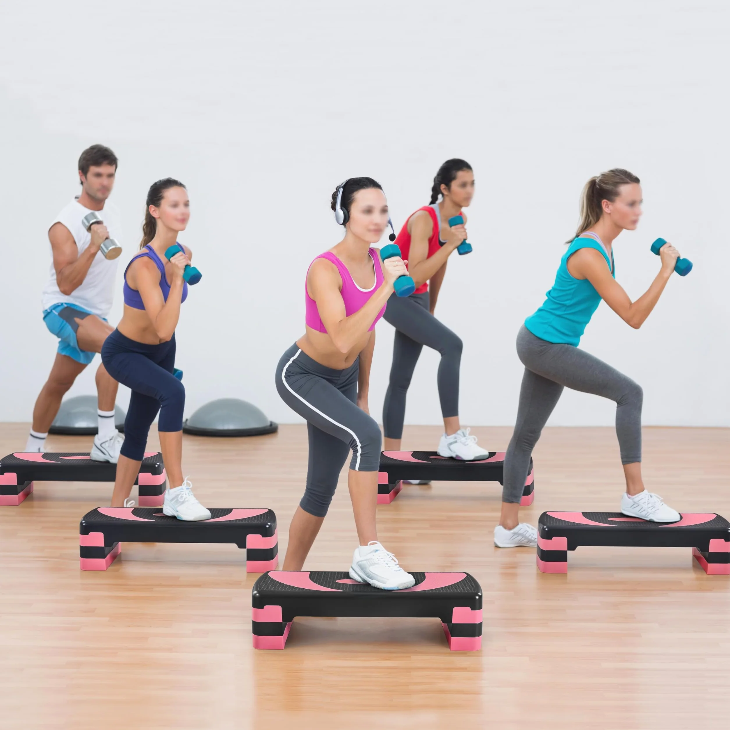 Yaheetech Stepper Aerobic Step Fitness Hauteur Ajustable 10,5/15/20 cm Antidérapant Maison Salle de Gym