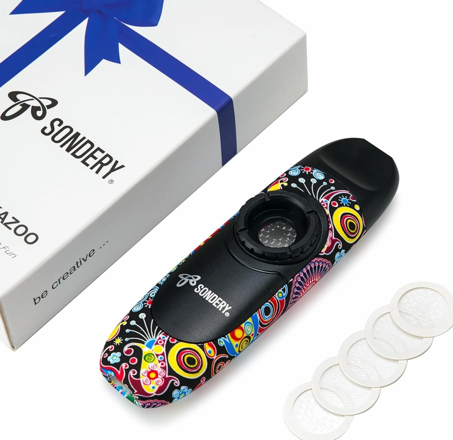 Professionnel Kazoo Instrument à Vent avec 5 Membranes, Cordon et Pochette