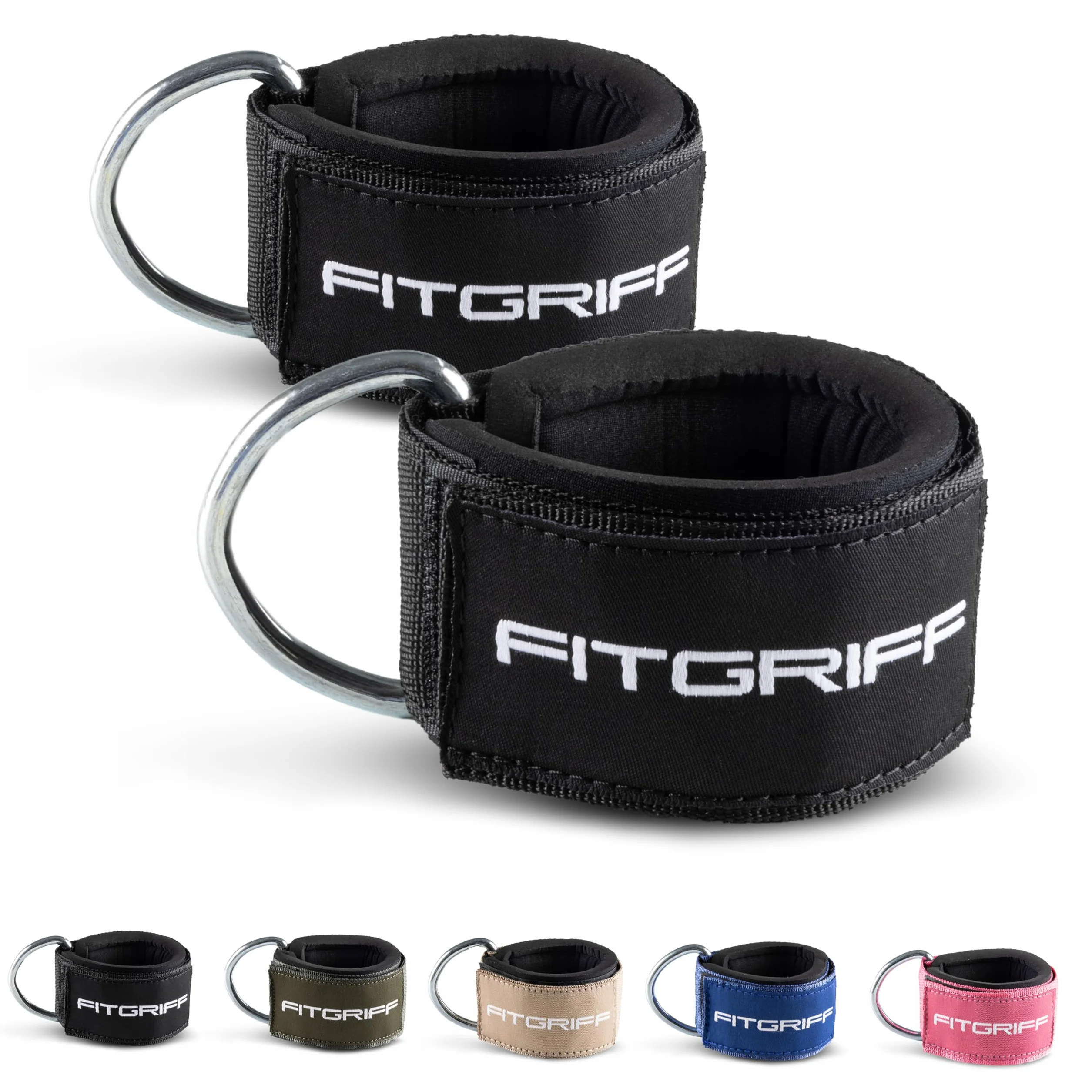Fitgriff® Sangle Cheville Musculation Poulie V2 Rembourré - Ankle Straps pour Kickback Entraînement des Fessiers
