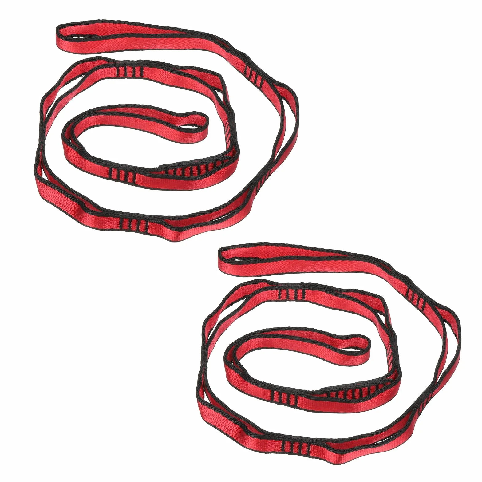 PATIKIL Sangle en chaîne Daisy Lot de 2 Sangles d'escalade Robustes en Nylon Ajustables avec 8 Boucles Rouge