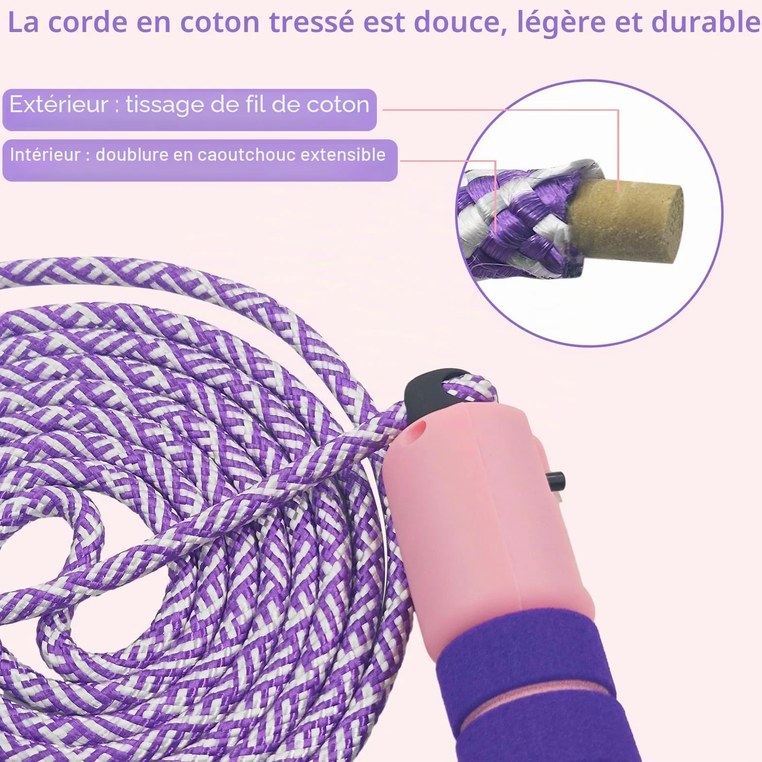 Corde à sauter fitness avec compteur pour enfants et sport, poignées en mousse confortables