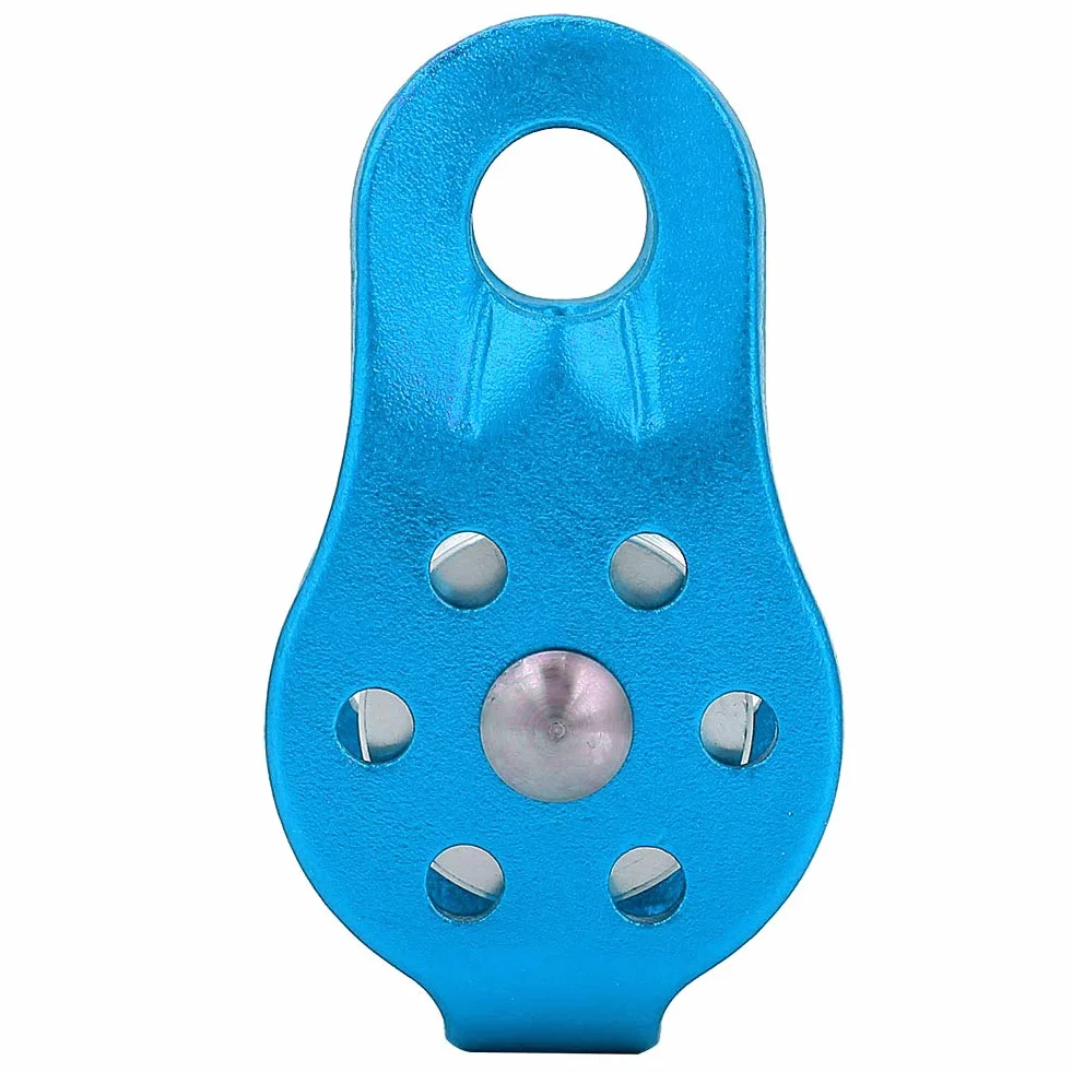 Poulie en Alliage d'aluminium 26KN Simple avec Émerillon pour Corde 12 mm Orange