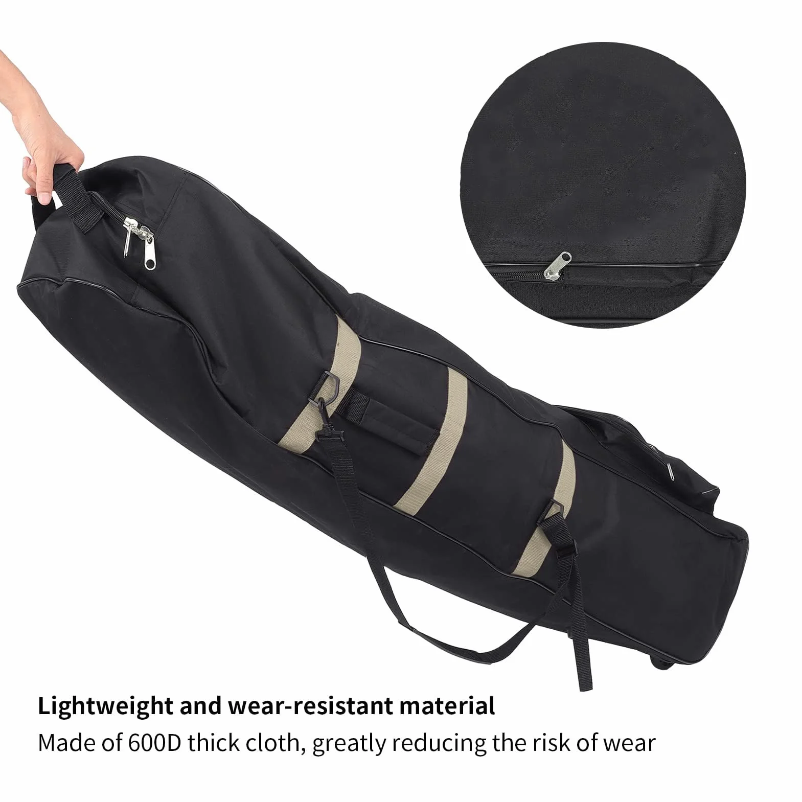 Sac de Voyage de Golf Pliable 600D avec Roues Étui de Club Or