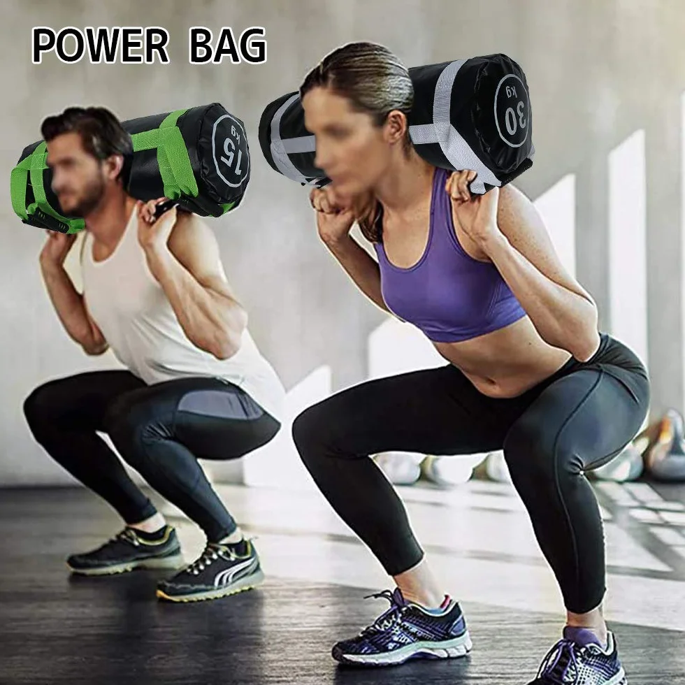 Your's Bath Sac de Sable Musculation 15kg Sand Bag Power Bag Poignées Réglable Entraînement Fitness