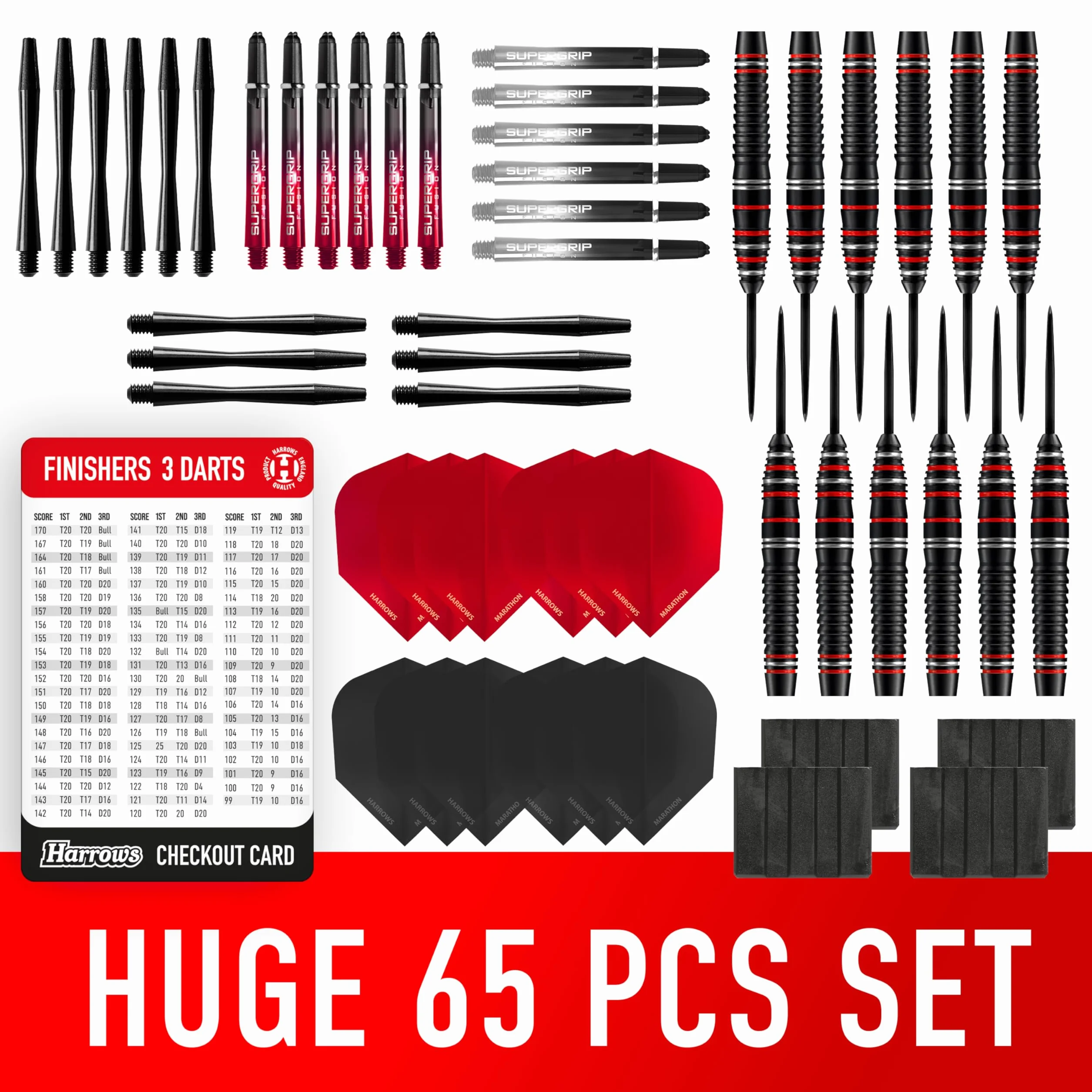 Harrows Trophy Ultimate Bundles ensemble de fléchettes avec accessoires fléchettes à pointe en acier