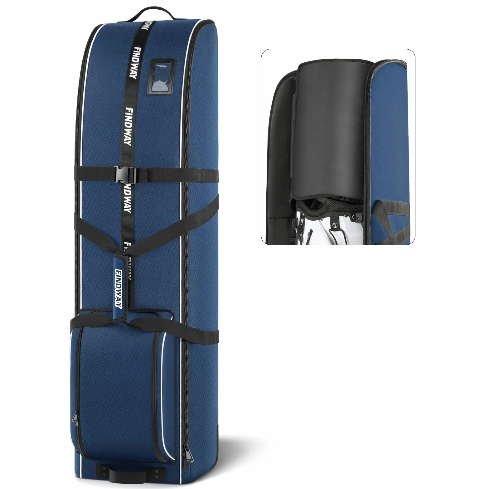 Findway Sac de Voyage de Golf à Roues, 900D Oxford Imperméable, Rembourré avec Pad Amovible