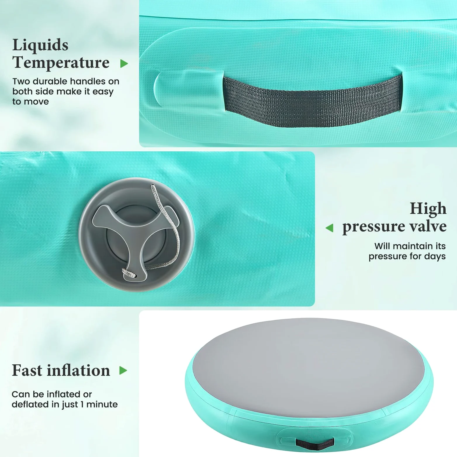 Air Track Tapis de Gymnastique Gonflable, Gonflable Air Spot 100x15cm Air Floor Mat, Rouleau d'Air Piste d'Air Gonflable avec Pompe, Tapis d'Exercice pour Maison/Yoga/ExtéRieur/Tumbling