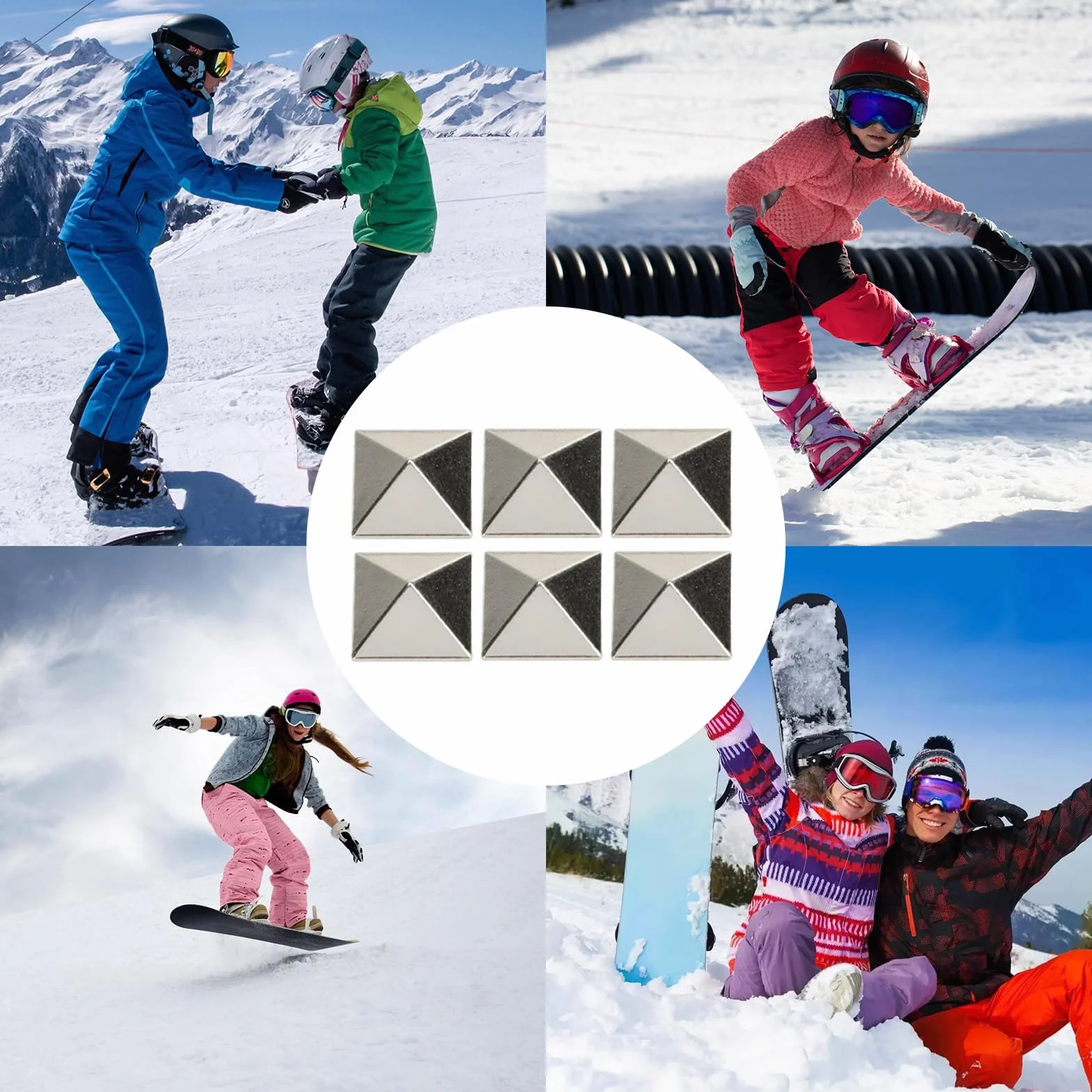 Stomp Pad Snowboard 3D Antidérapant Autocollant 6 Pièces